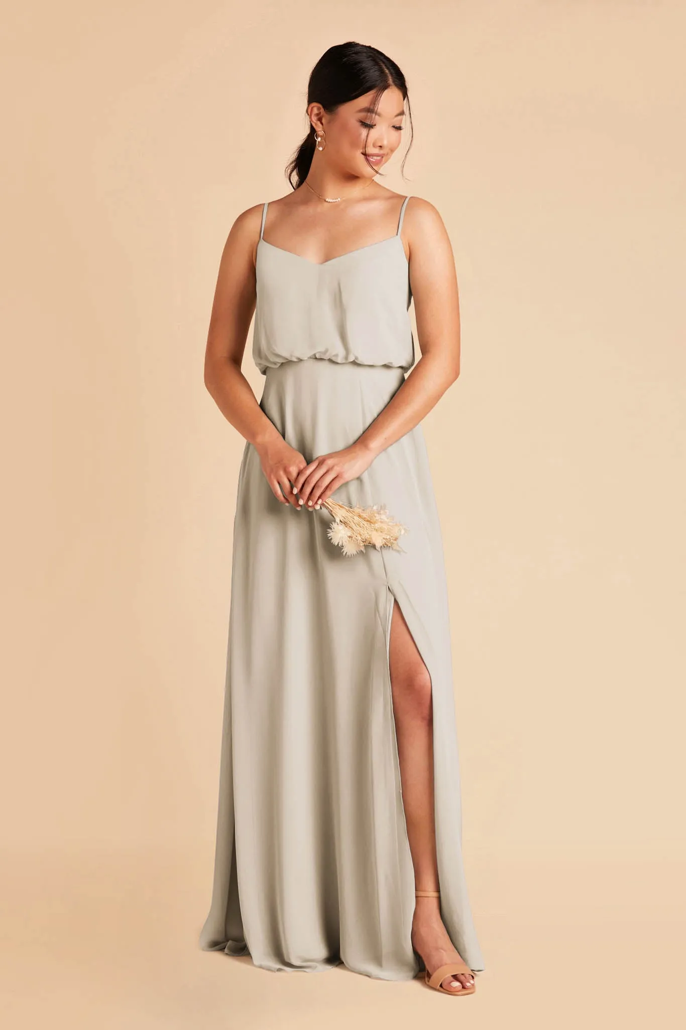 Gwennie Dress With Slit - Dove Gray sold by Birdy Grey product image thumbnail 4