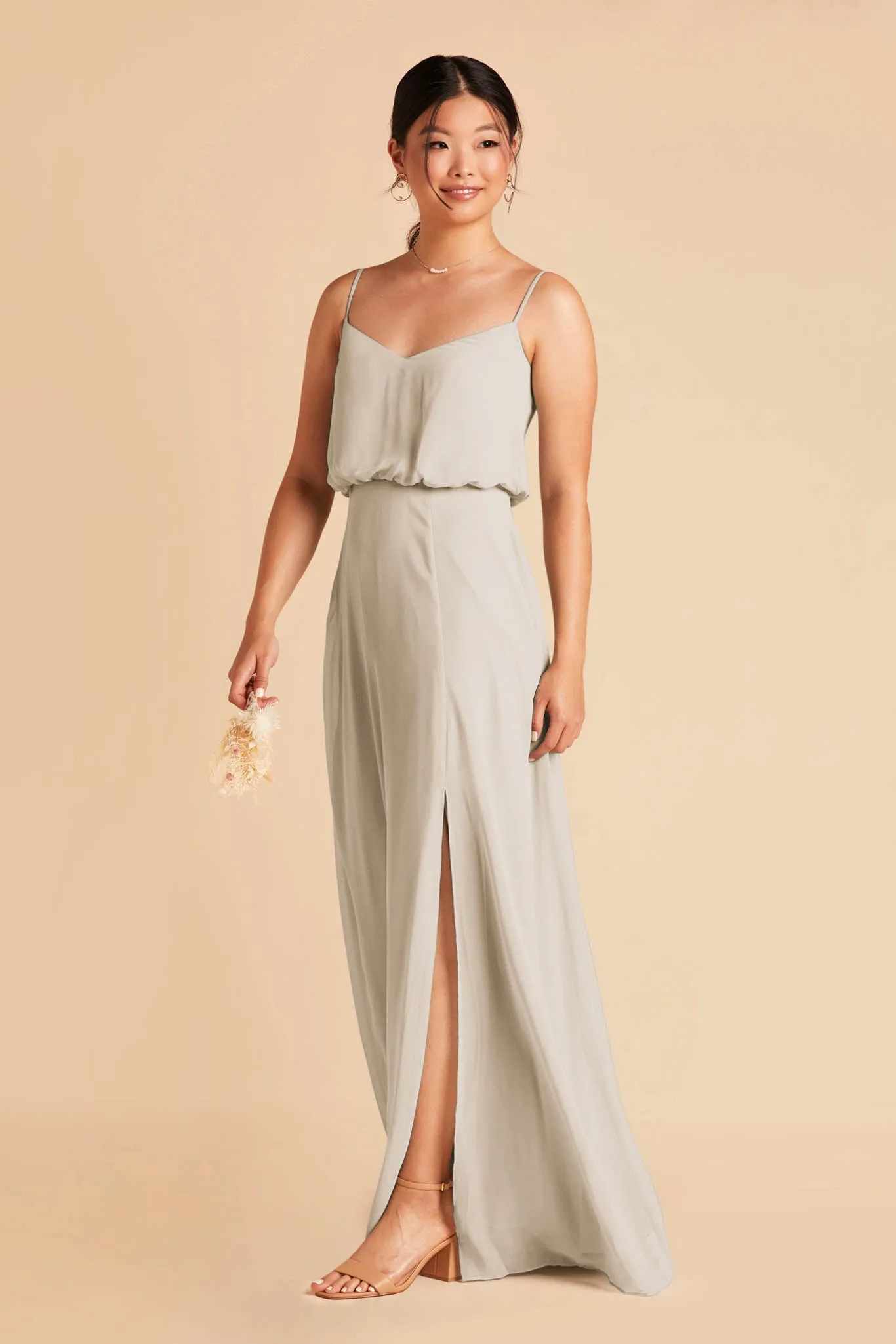Gwennie Dress With Slit - Dove Gray sold by Birdy Grey product image thumbnail 5