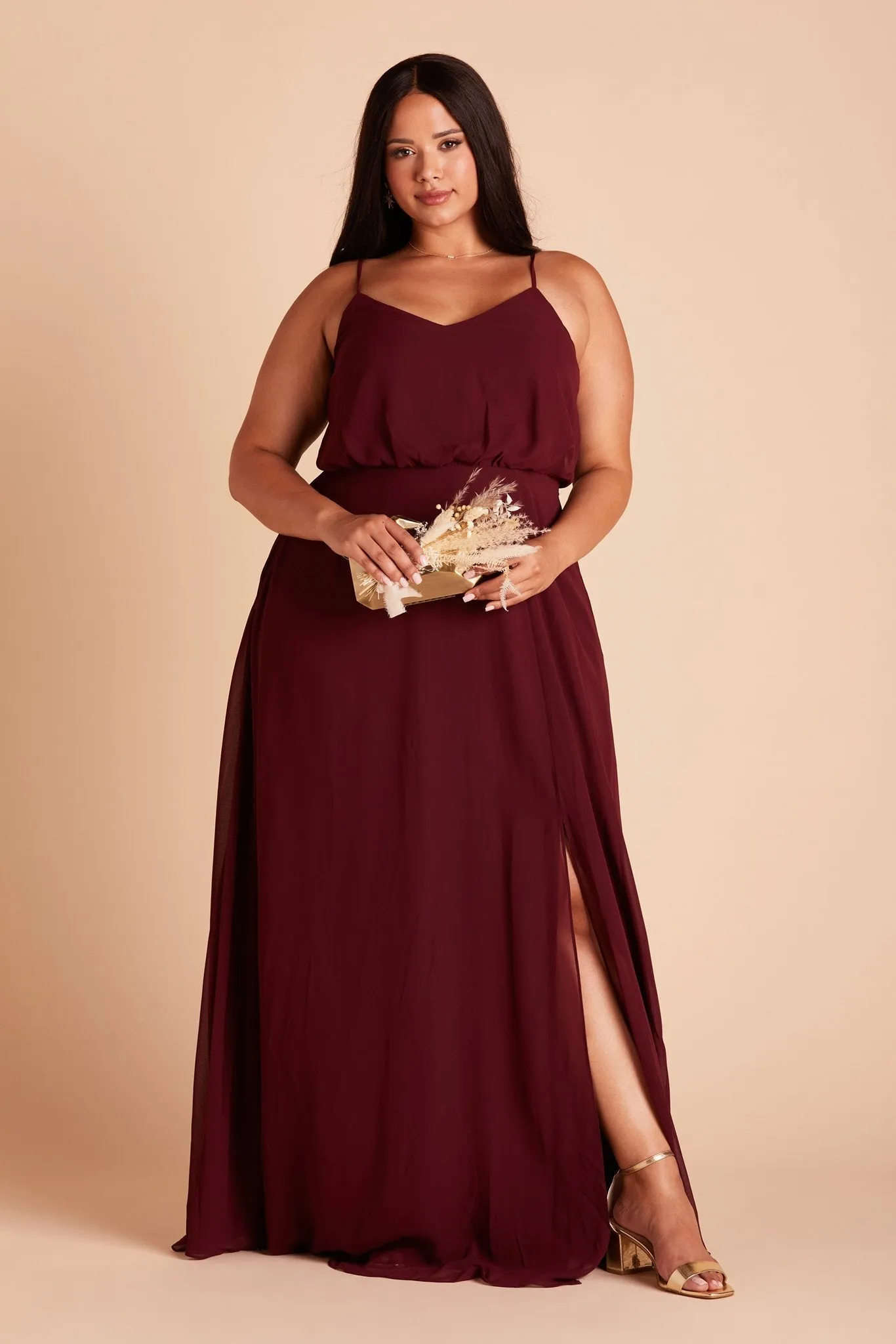 Gwennie Dress With Slit - Cabernet sold by Birdy Grey product image thumbnail 2