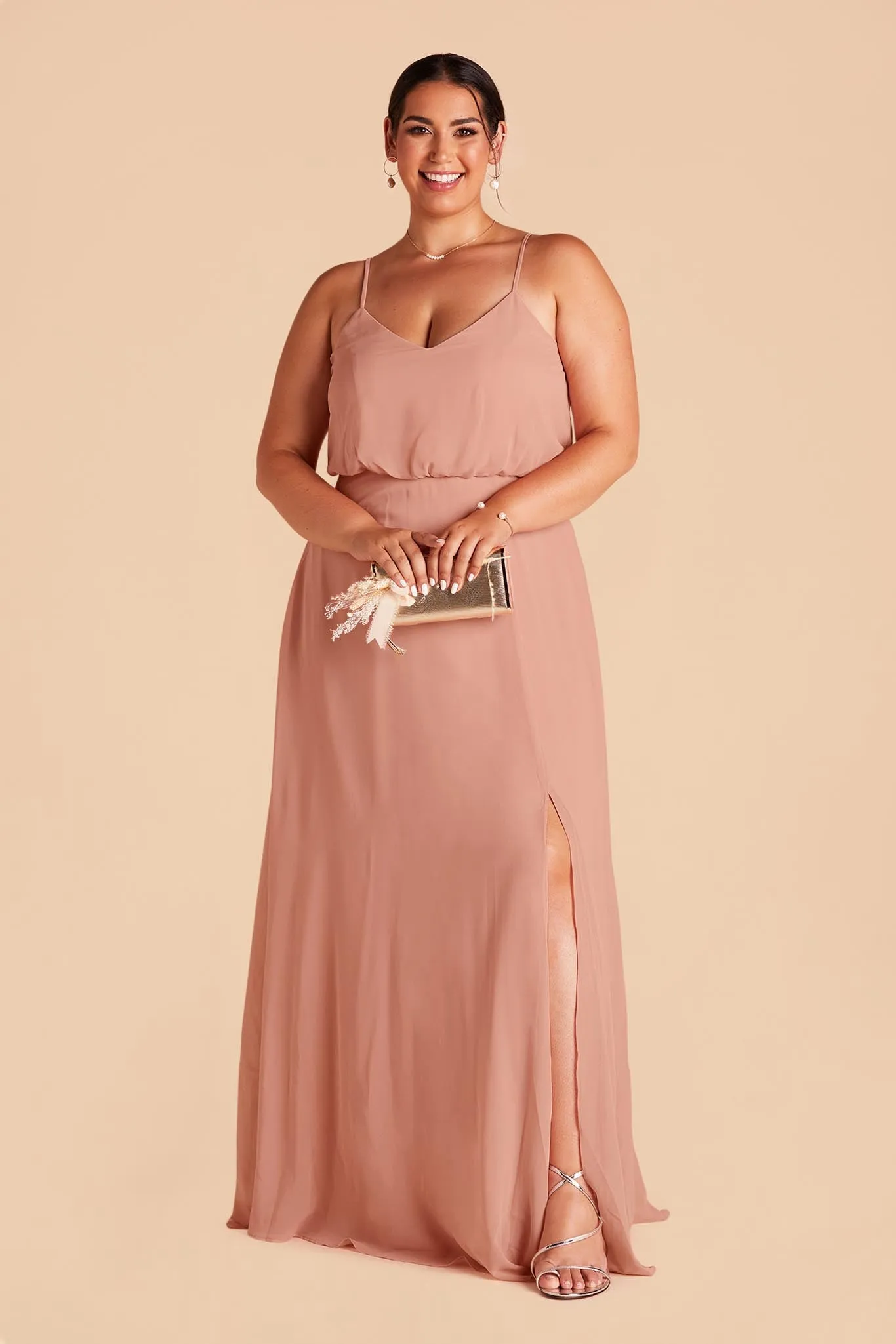 Gwennie Dress With Slit - Dusty Rose sold by Birdy Grey product image thumbnail 2