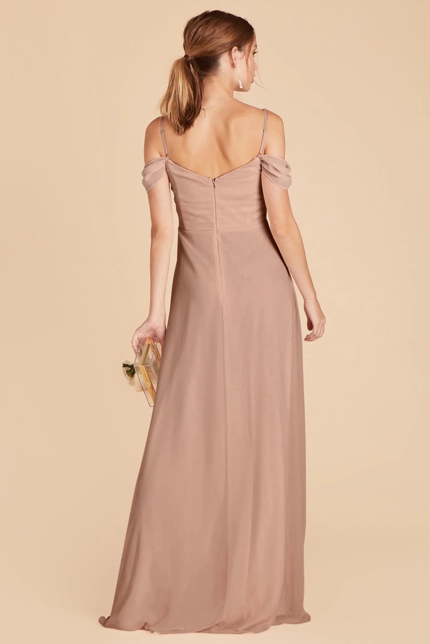 Spence Convertible Dress With Slit - Taupe sold by Birdy Grey product image thumbnail 5