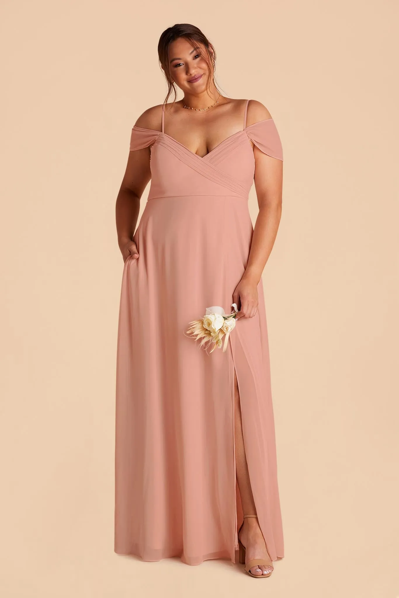Spence Convertible Dress With Slit - Dusty Rose sold by Birdy Grey product image thumbnail 5