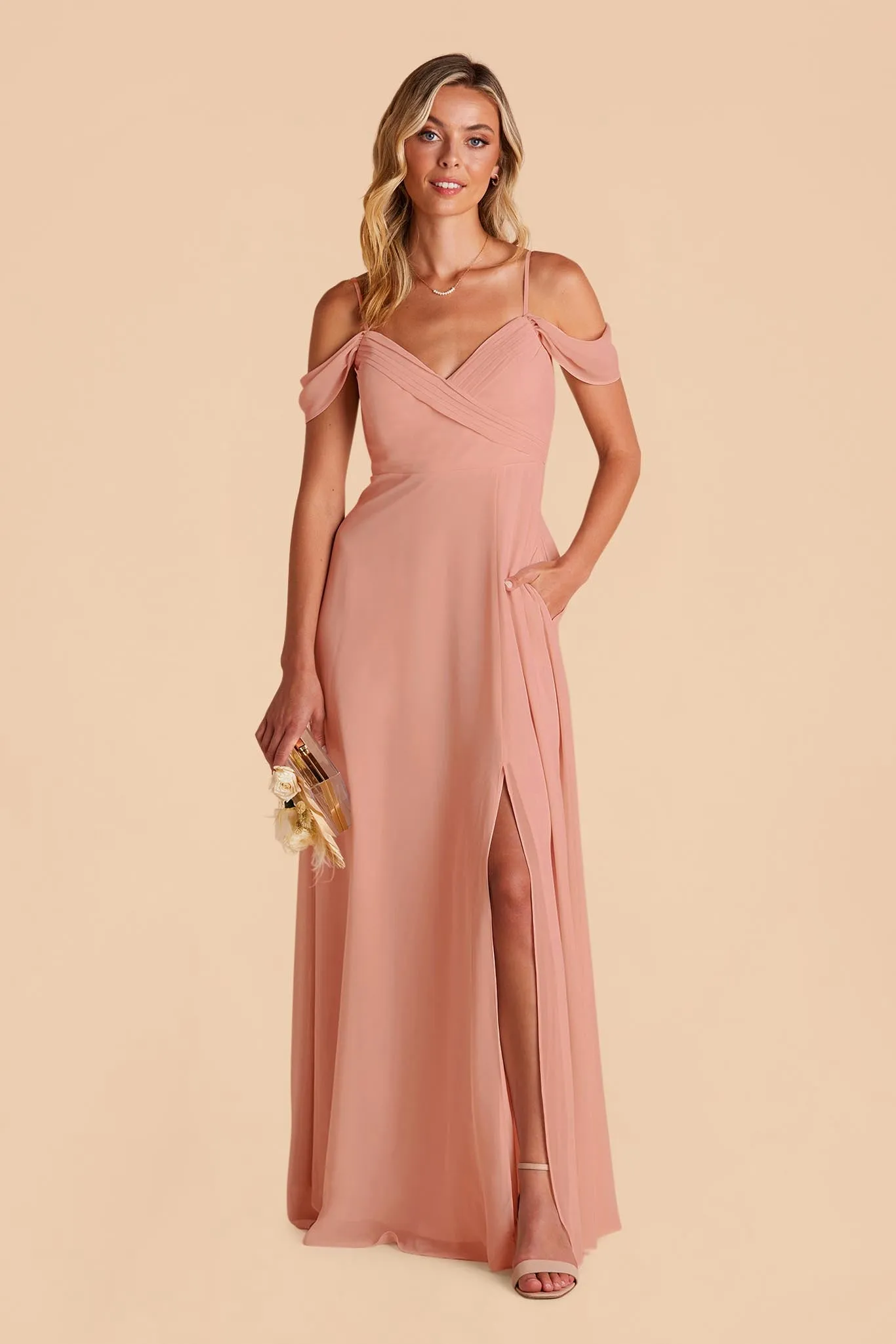 Spence Convertible Dress With Slit - Dusty Rose sold by Birdy Grey product image thumbnail 3