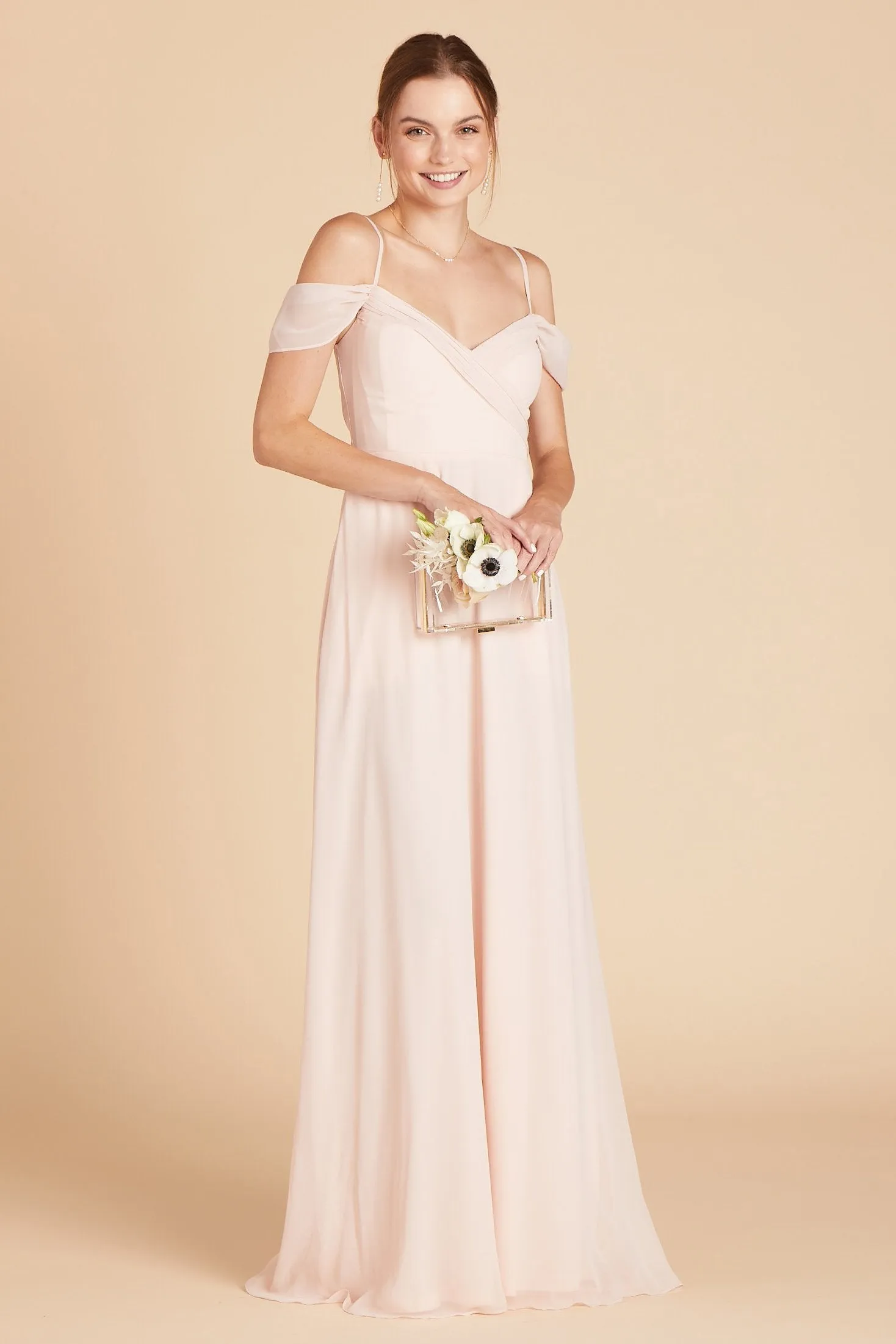 Spence Convertible Dress With Slit - Pale Blush sold by Birdy Grey