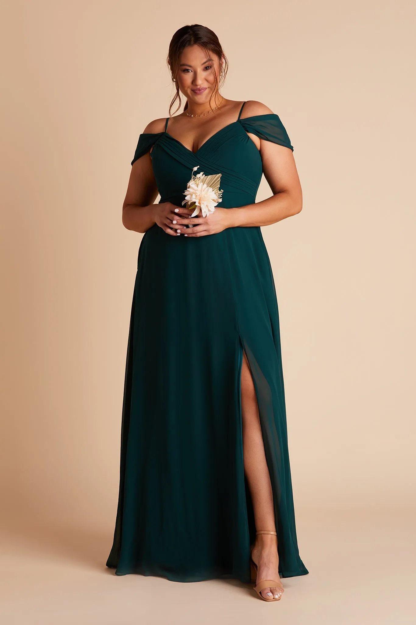 Spence Convertible Dress With Slit - Emerald sold by Birdy Grey