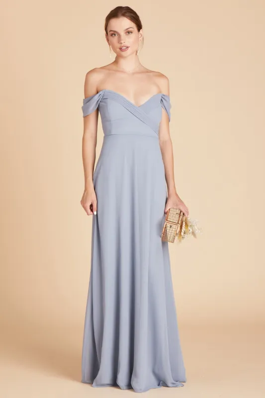 Spence Convertible Dress With Slit - Dusty Blue sold by Birdy Grey