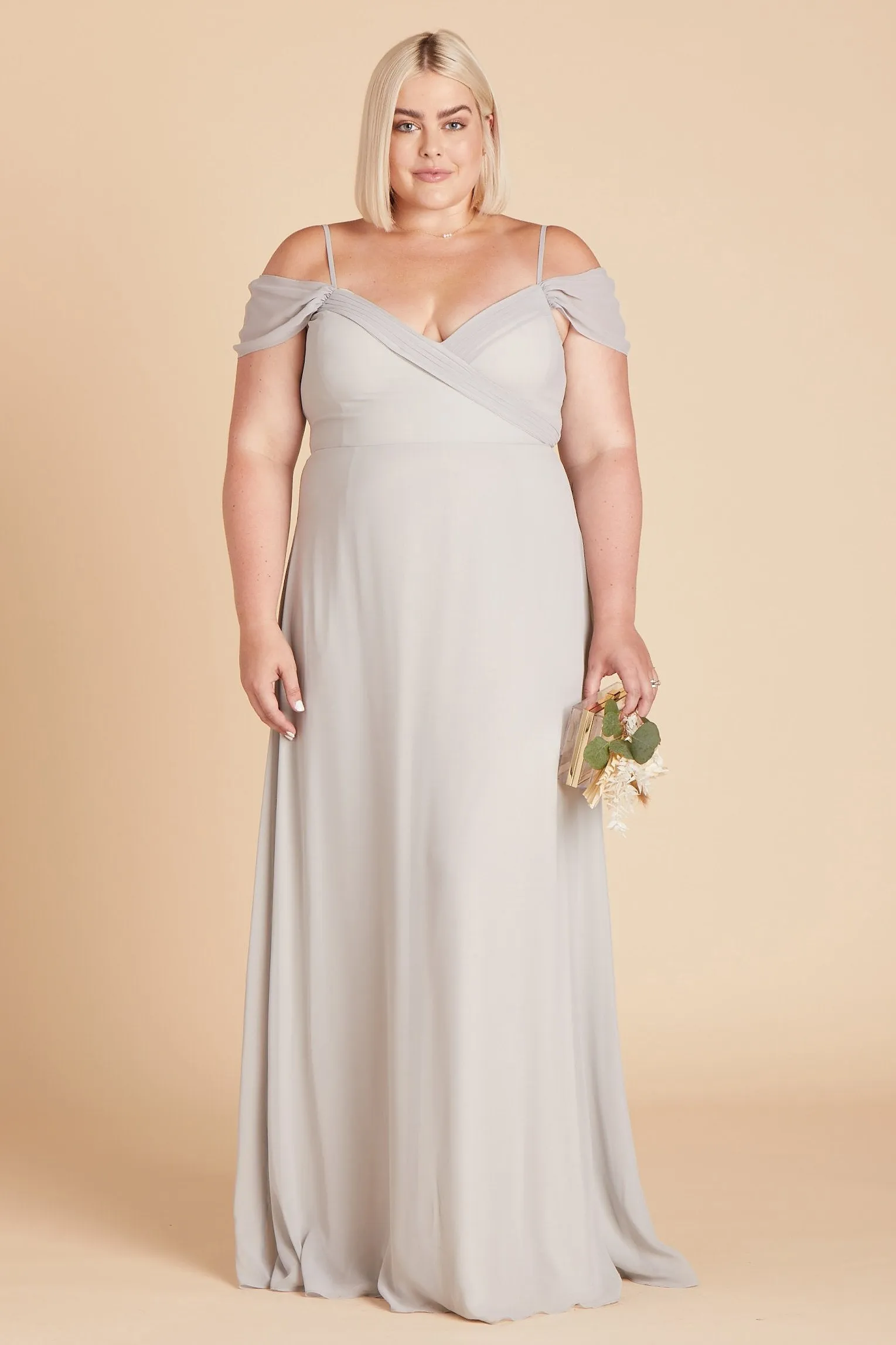 Spence Convertible Dress With Slit - Dove Gray sold by Birdy Grey