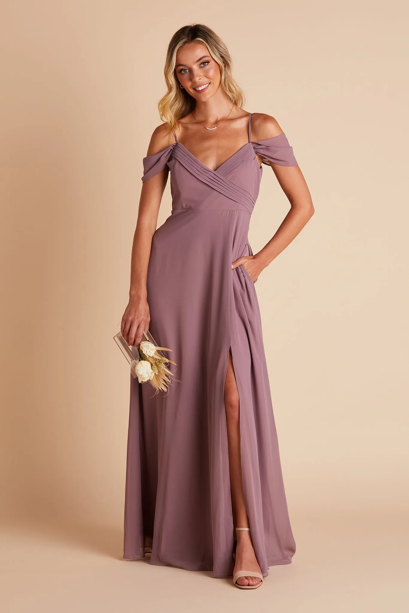 Spence Convertible Dress With Slit - Dark Mauve sold by Birdy Grey product image thumbnail 5