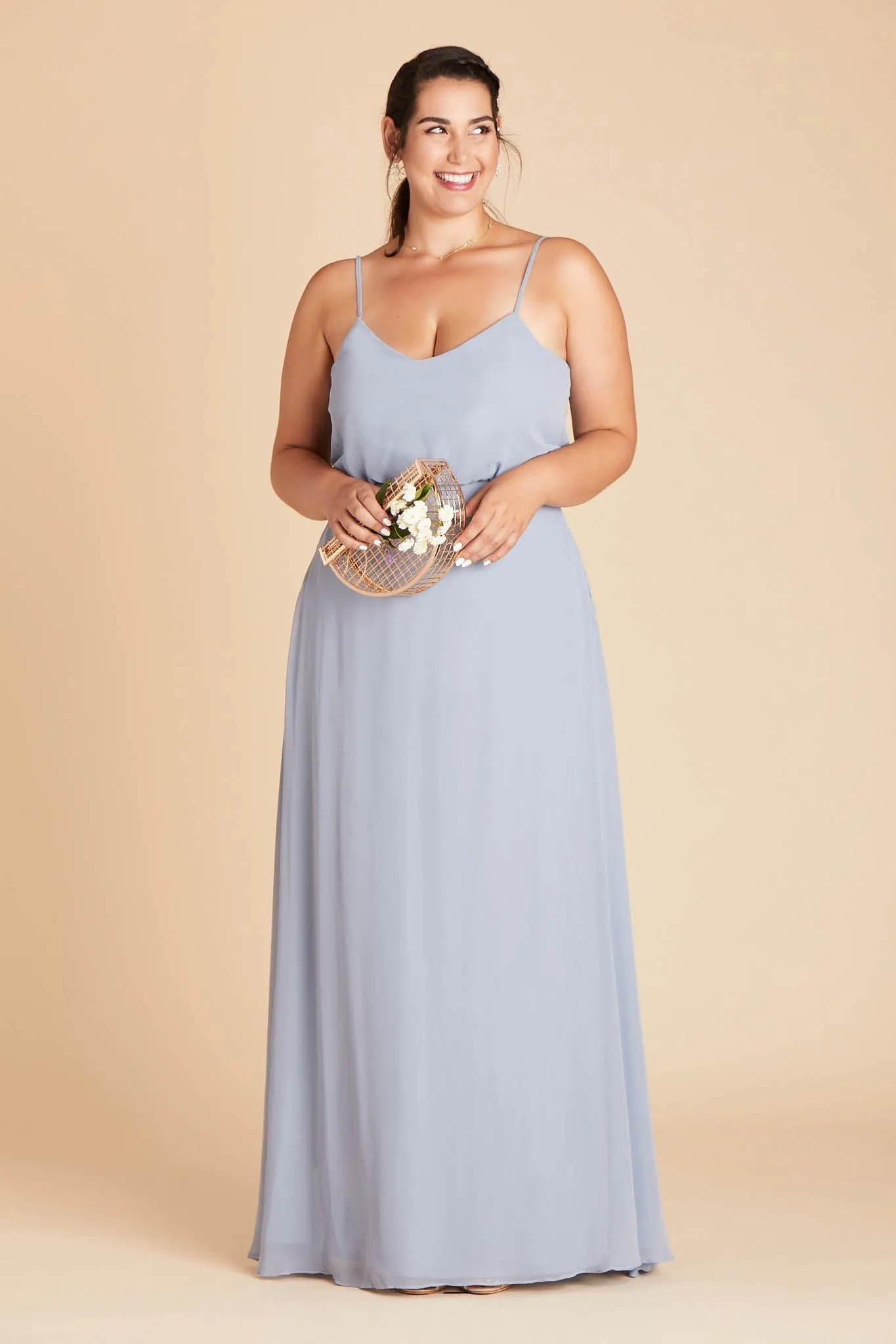 Gwennie Dress With Slit - Dusty Blue sold by Birdy Grey product image thumbnail 2