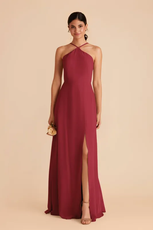 Juliet Chiffon Dress - Burgundy sold by Birdy Grey