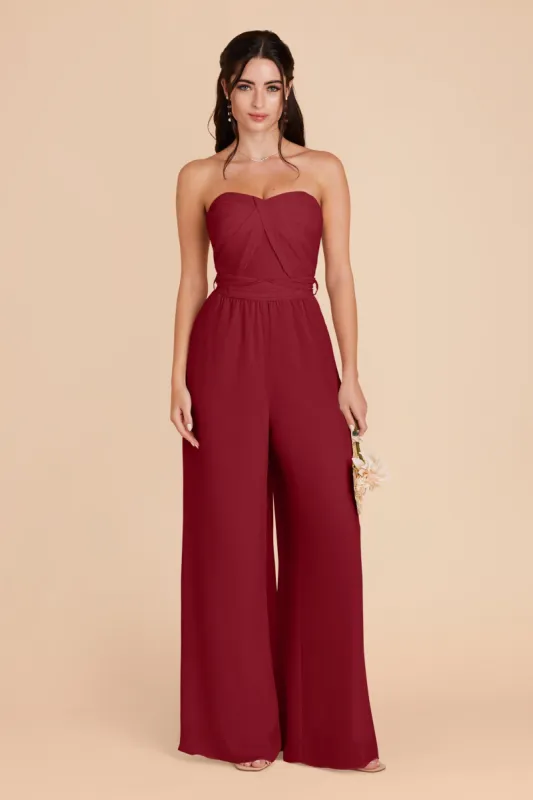 Gigi Convertible Jumpsuit - Burgundy sold by Birdy Grey