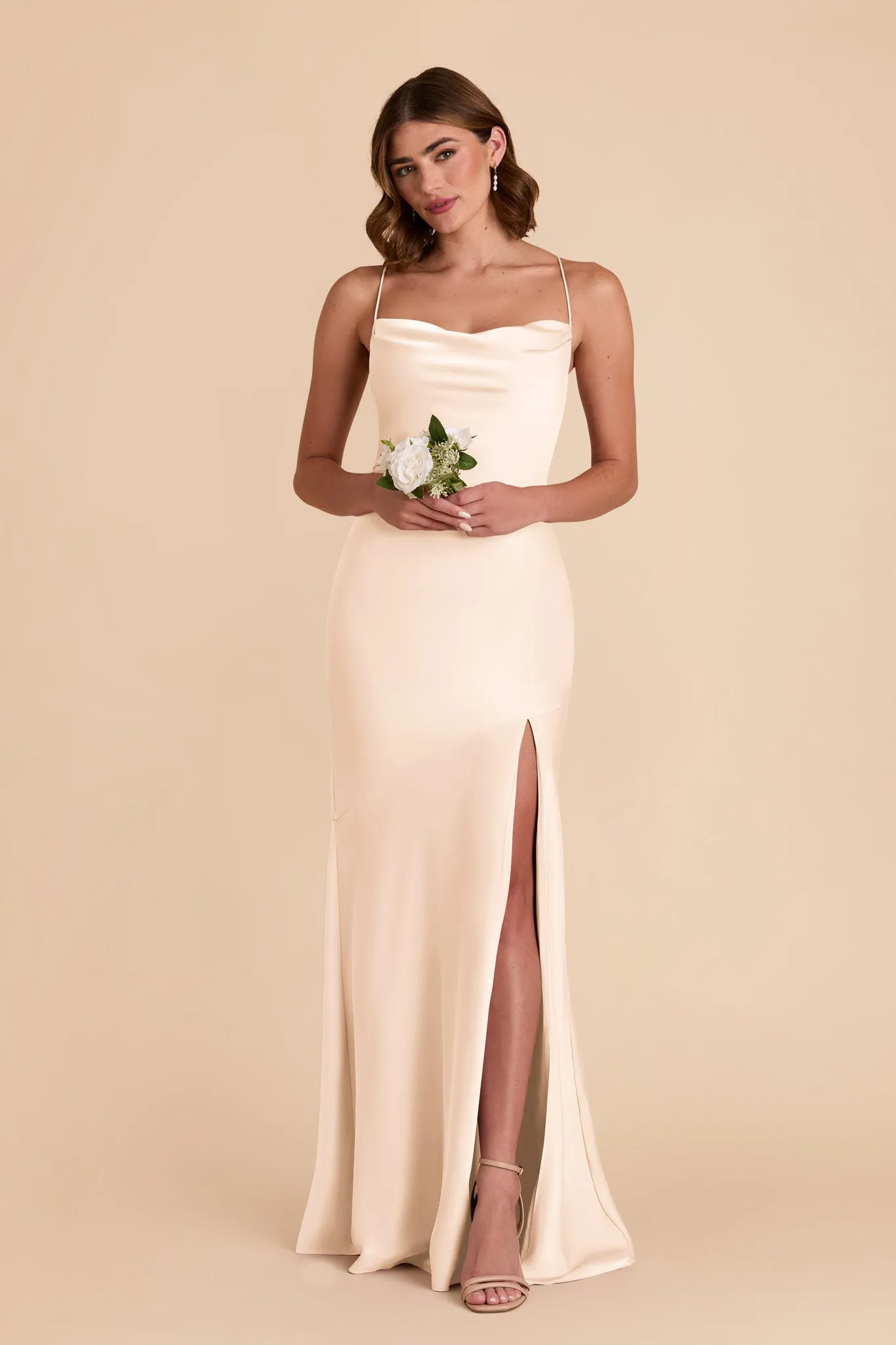 Olivia Matte Satin Dress - Champagne sold by Birdy Grey product image thumbnail 3