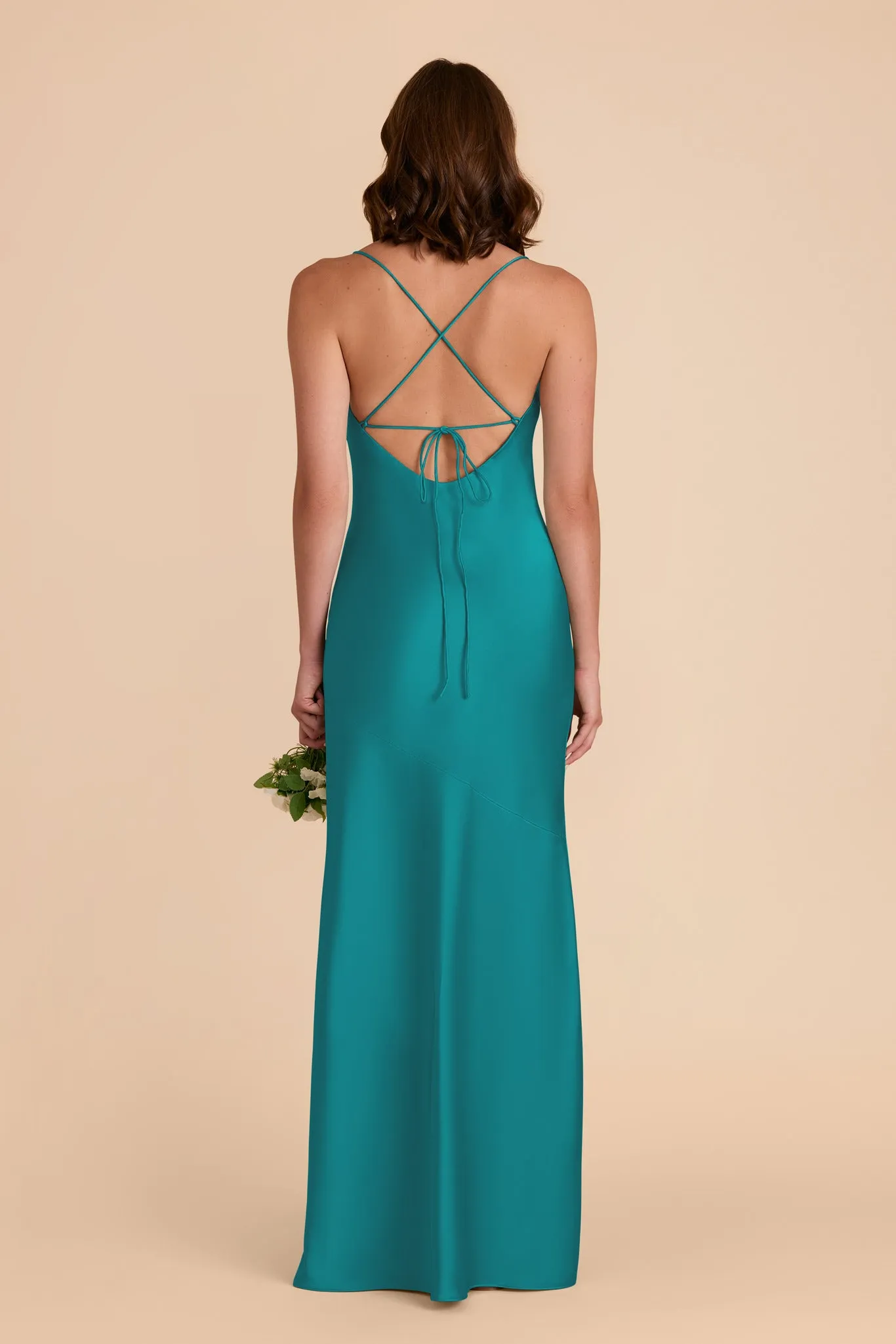 Olivia Matte Satin Dress - Teal sold by Birdy Grey product image thumbnail 5
