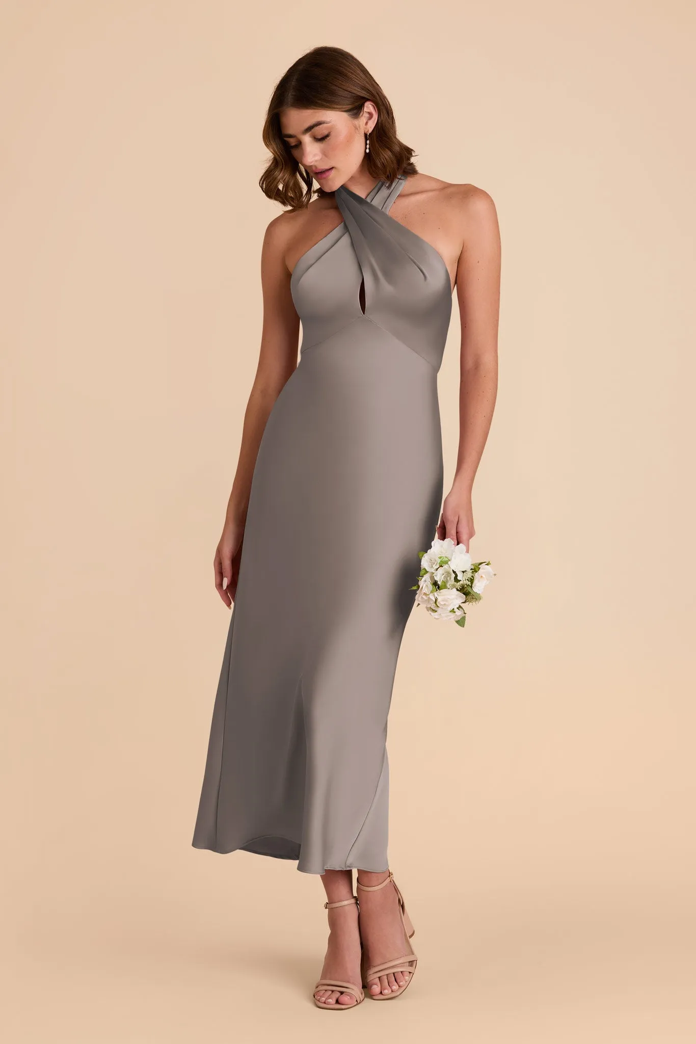 Monique Matte Satin Dress - Quartz sold by Birdy Grey product image thumbnail 4