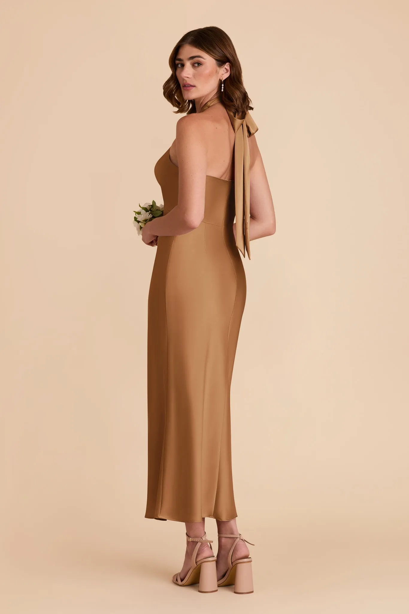 Monique Matte Satin Dress - Copper sold by Birdy Grey product image thumbnail 5