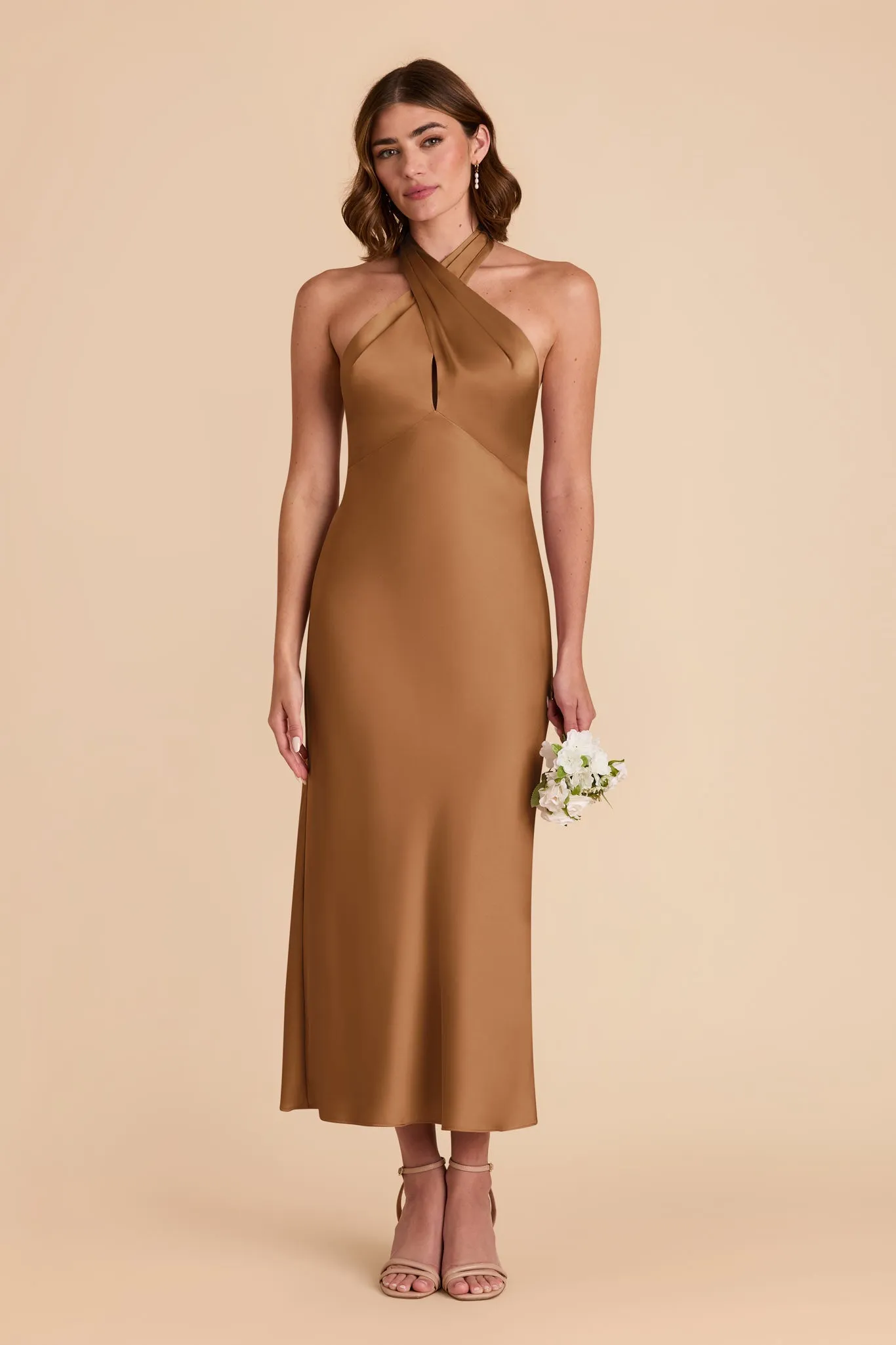 Monique Matte Satin Dress - Copper sold by Birdy Grey product image thumbnail 3