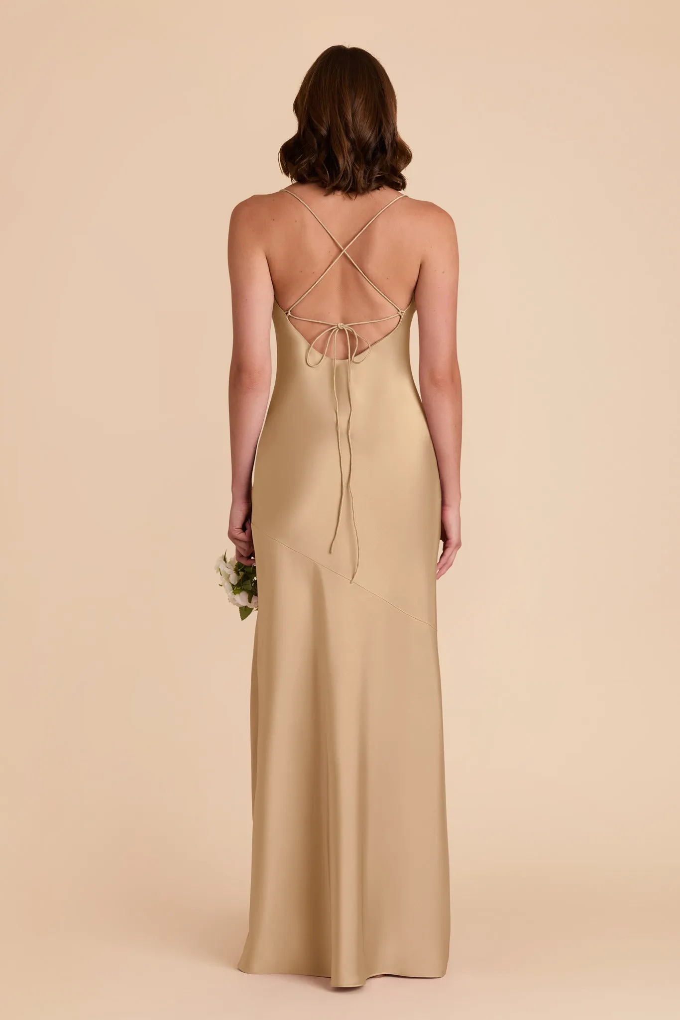 Olivia Matte Satin Dress - Yellow Gold sold by Birdy Grey product image thumbnail 5