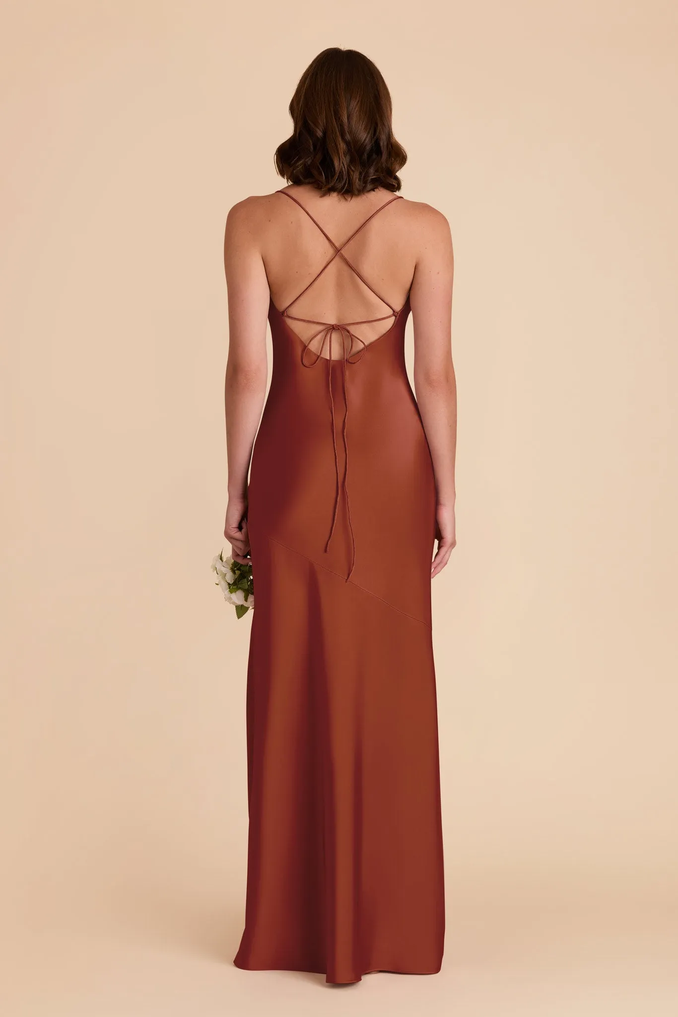 Olivia Matte Satin Dress - Auburn sold by Birdy Grey product image thumbnail 5