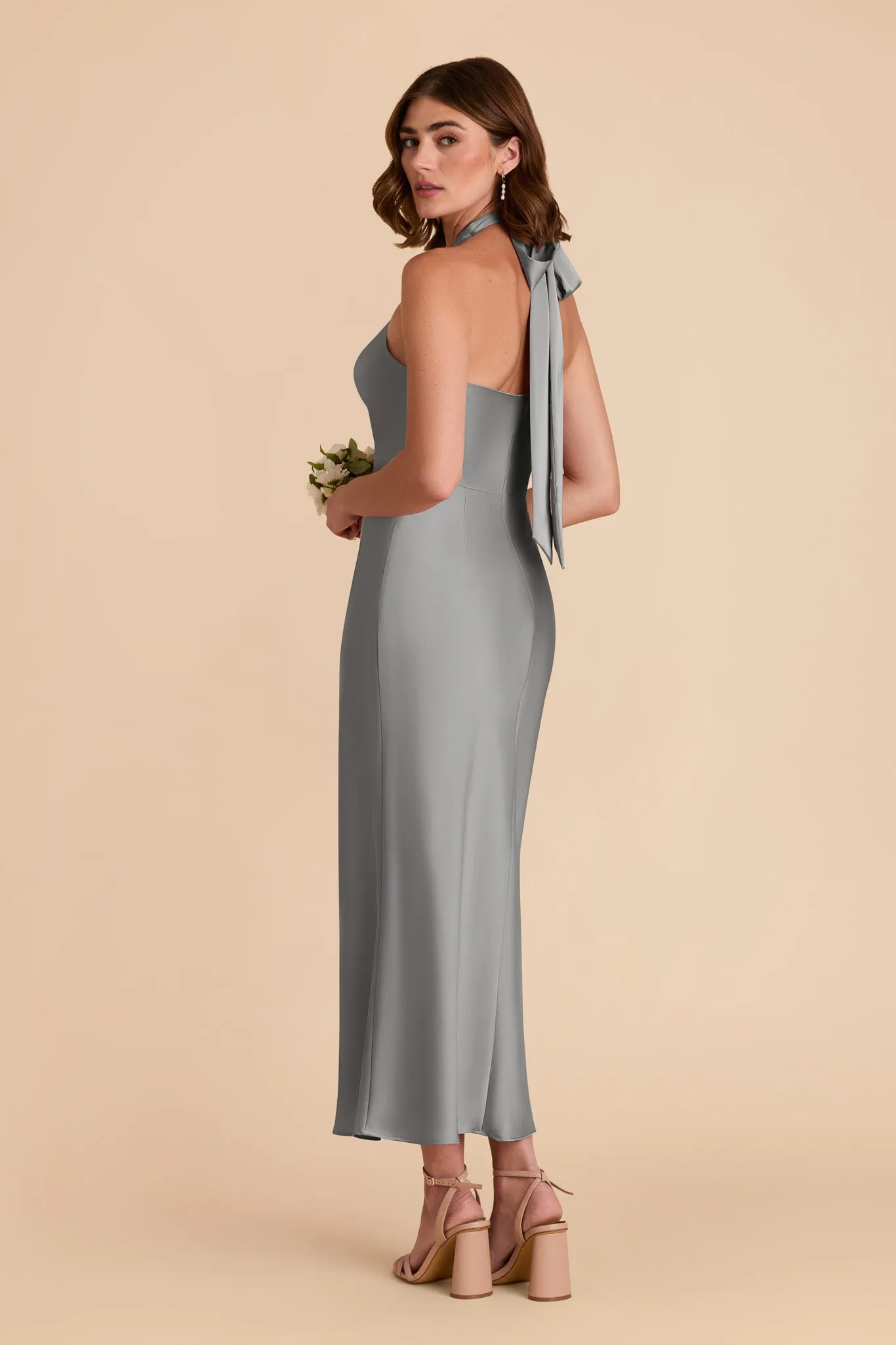 Monique Matte Satin Dress - Silver sold by Birdy Grey product image thumbnail 5