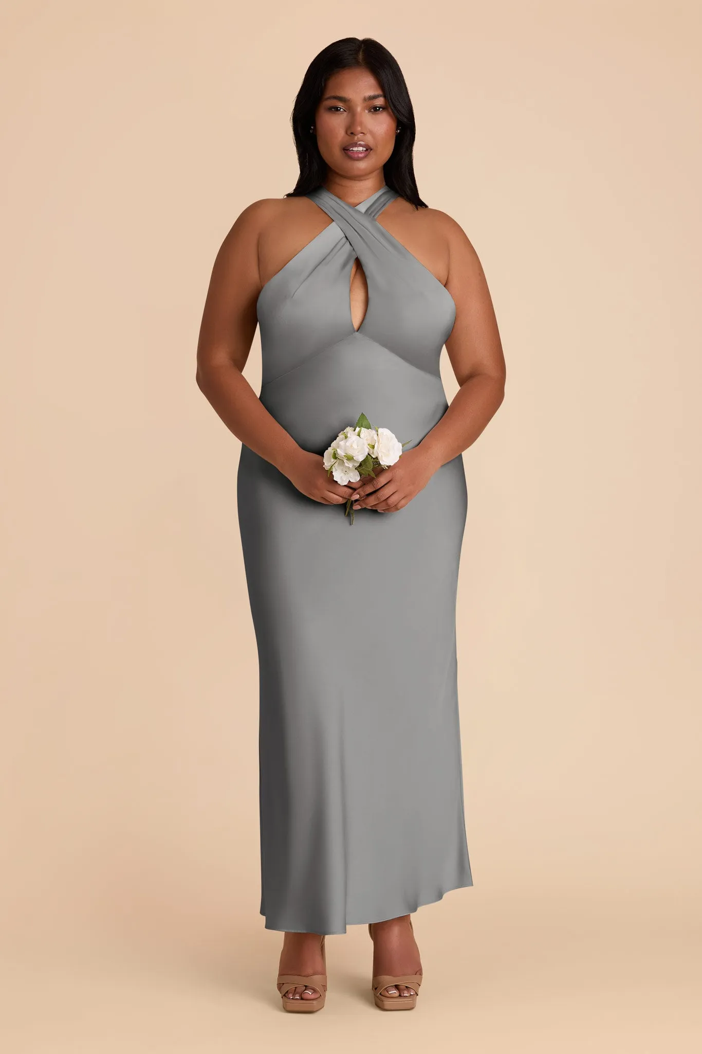Monique Matte Satin Dress - Silver sold by Birdy Grey product image thumbnail 2