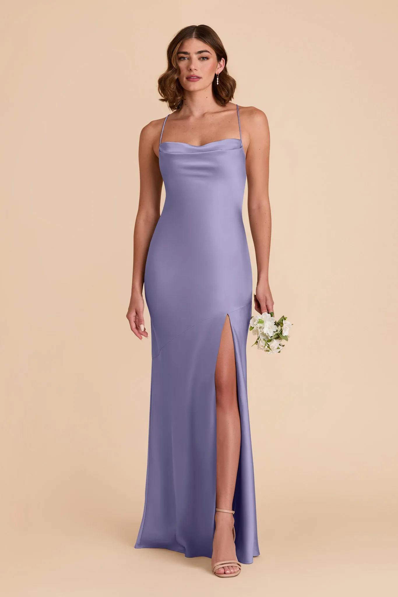 Olivia Matte Satin Dress - Wisteria sold by Birdy Grey product image thumbnail 3