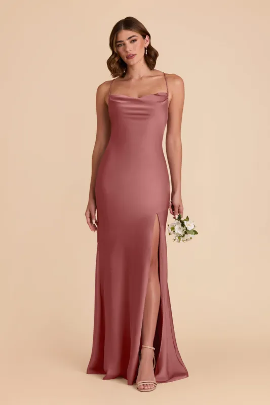 Olivia Matte Satin Dress - Wild Rose sold by Birdy Grey