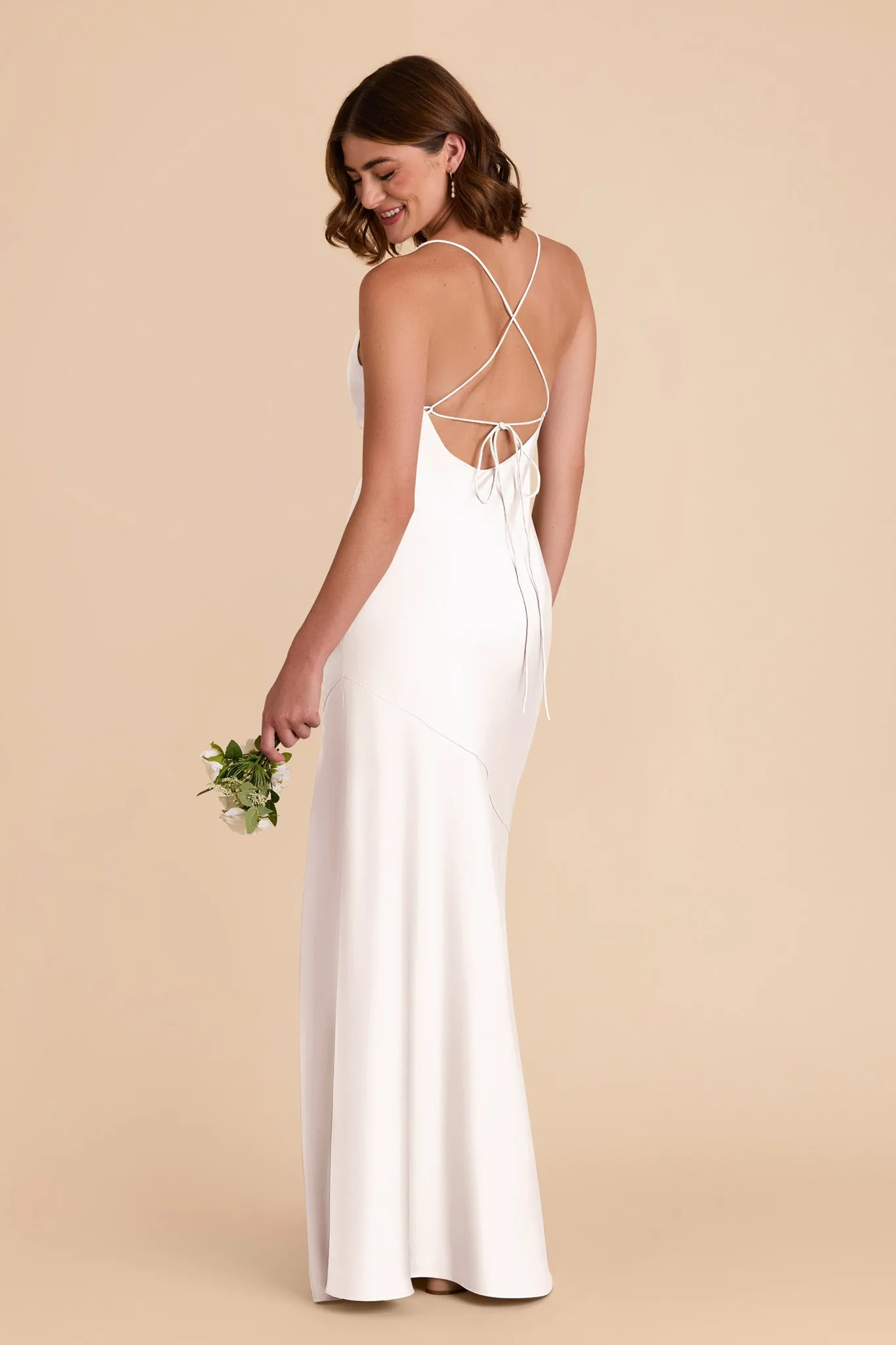 Olivia Matte Satin Dress - White sold by Birdy Grey product image thumbnail 5