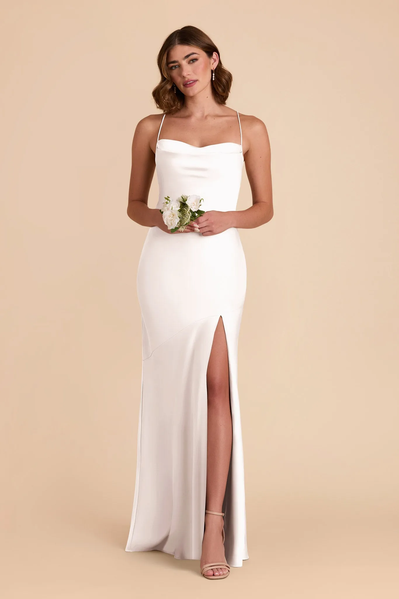 Olivia Matte Satin Dress - White sold by Birdy Grey product image thumbnail 3