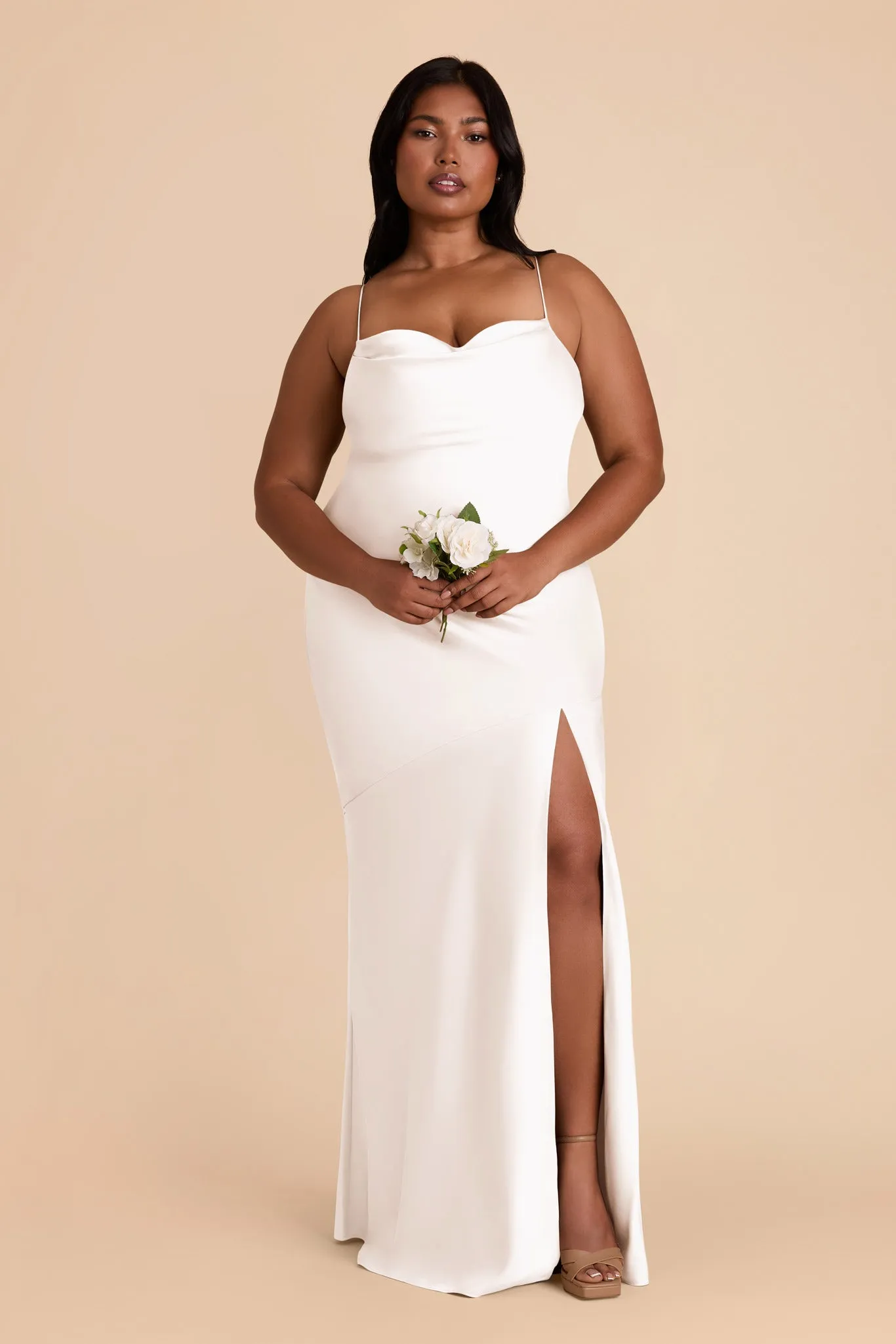 Olivia Matte Satin Dress - White sold by Birdy Grey product image thumbnail 2