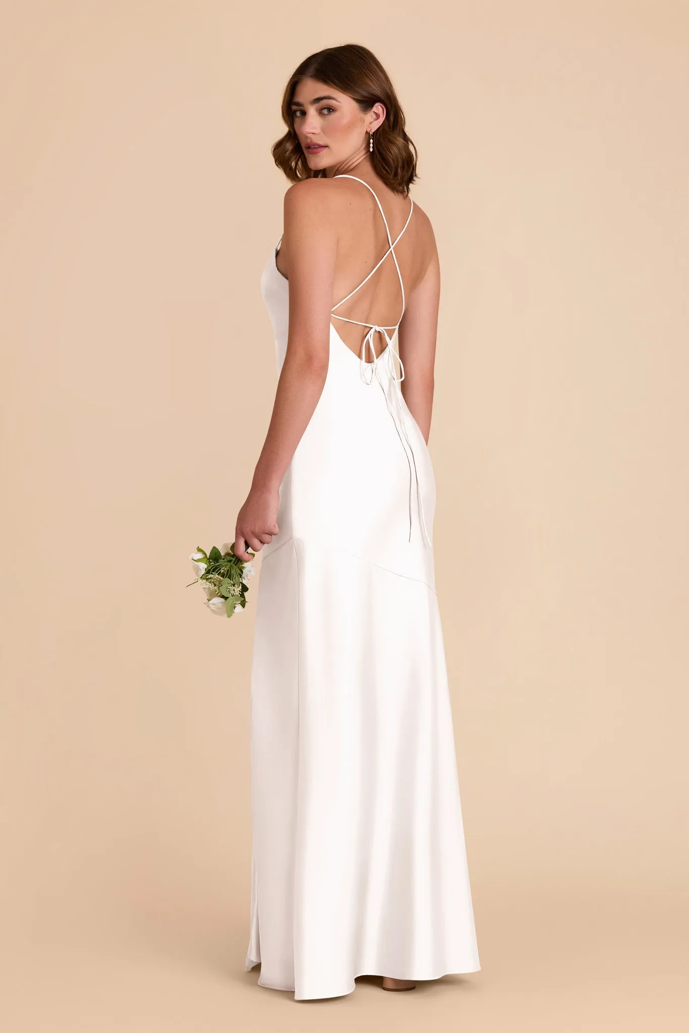 Olivia Matte Satin Dress - White sold by Birdy Grey product image thumbnail 4