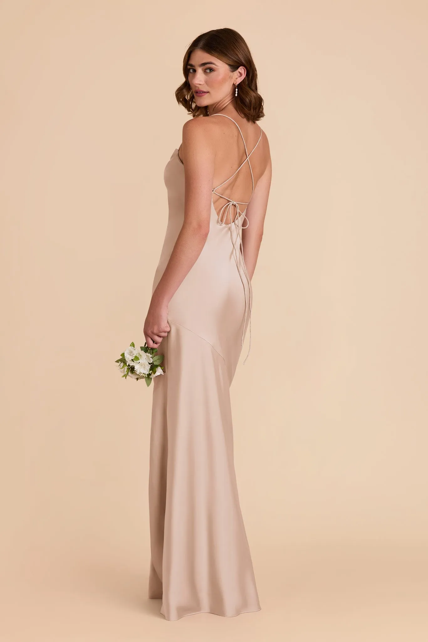 Olivia Matte Satin Dress - Taupe sold by Birdy Grey product image thumbnail 4