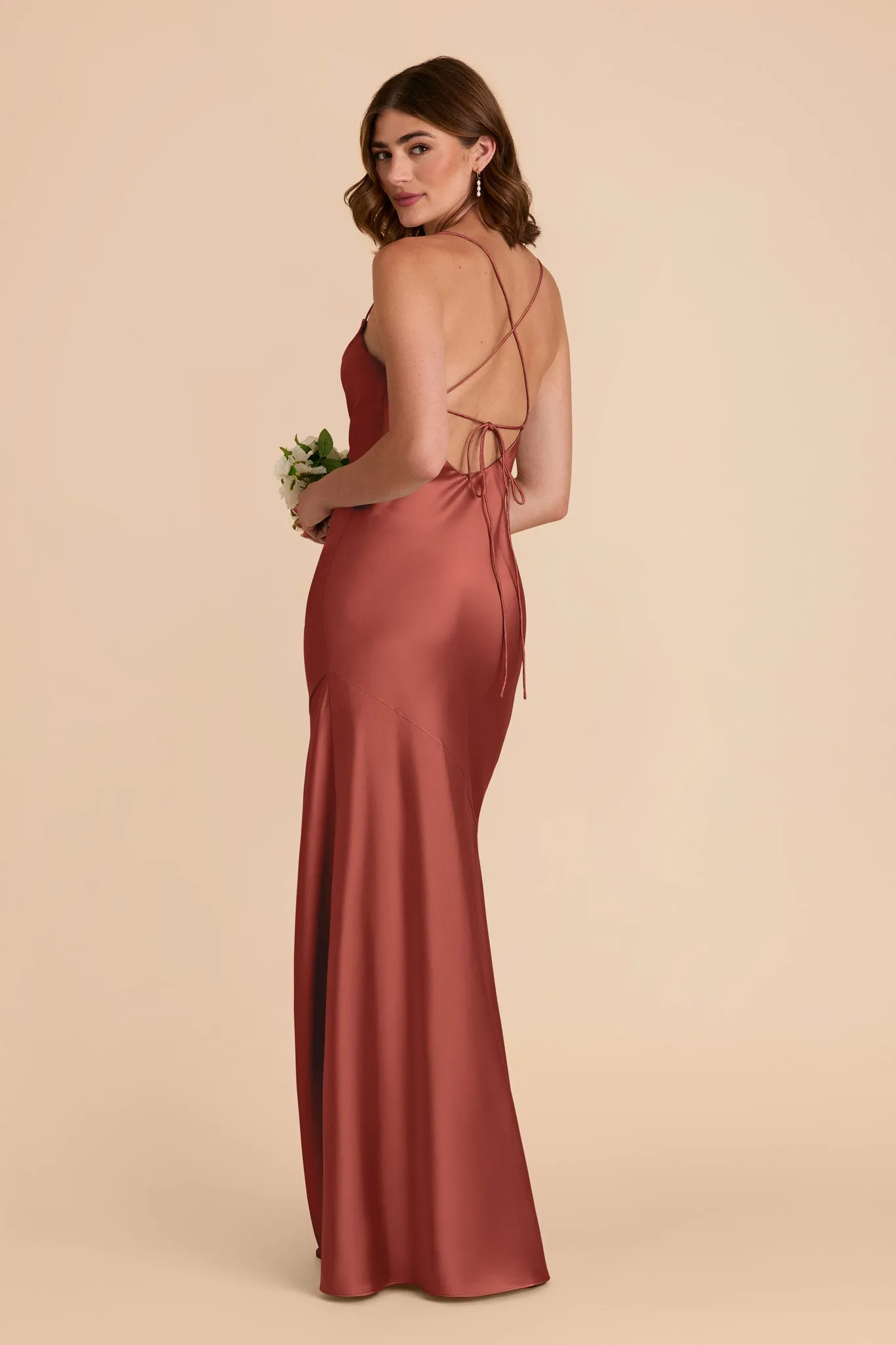 Olivia Matte Satin Dress - Spice sold by Birdy Grey product image thumbnail 4