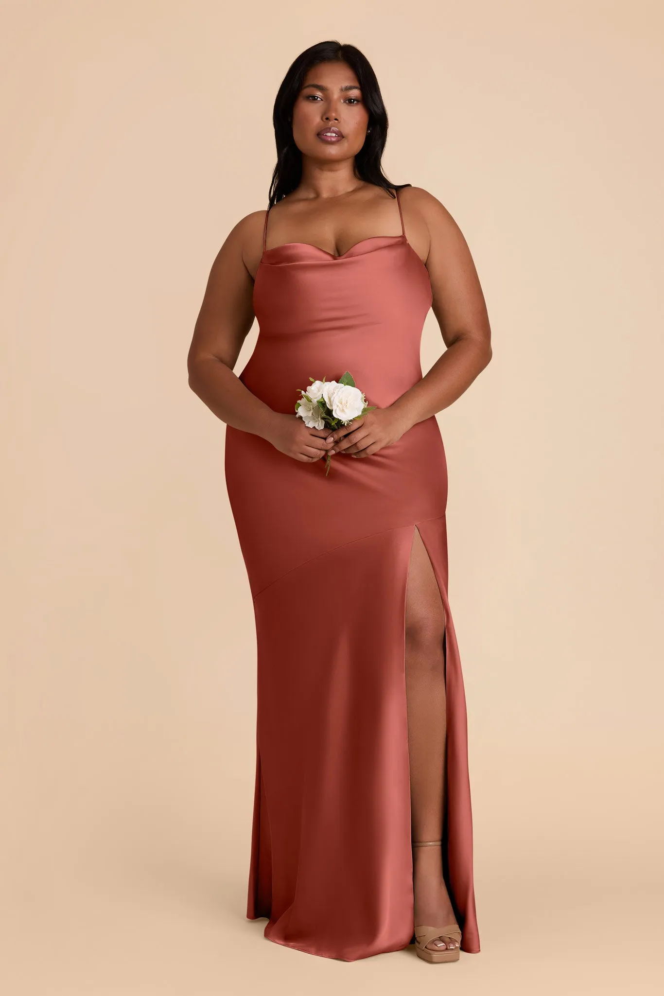 Olivia Matte Satin Dress - Spice sold by Birdy Grey product image thumbnail 2