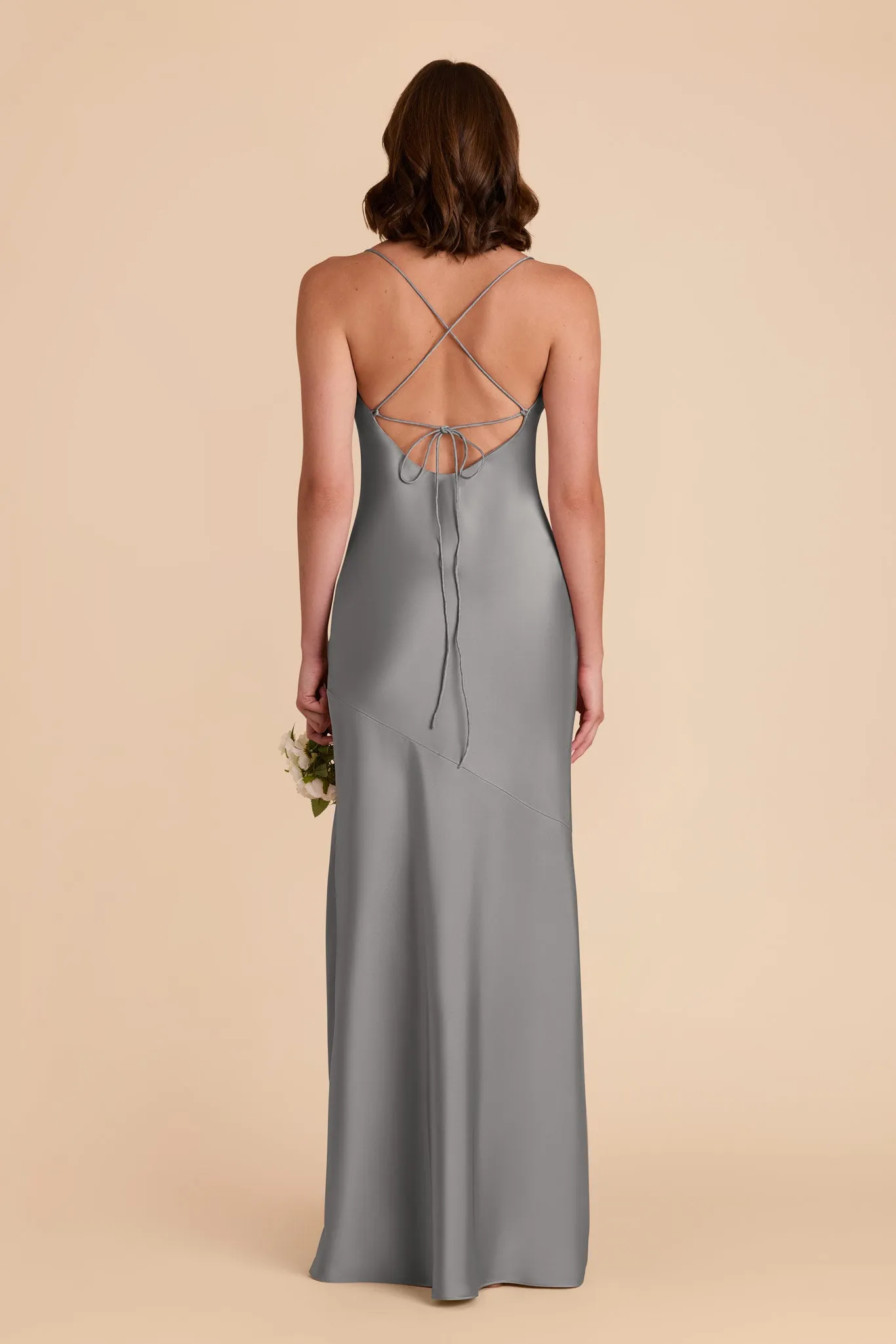 Olivia Matte Satin Dress - Silver sold by Birdy Grey product image thumbnail 5