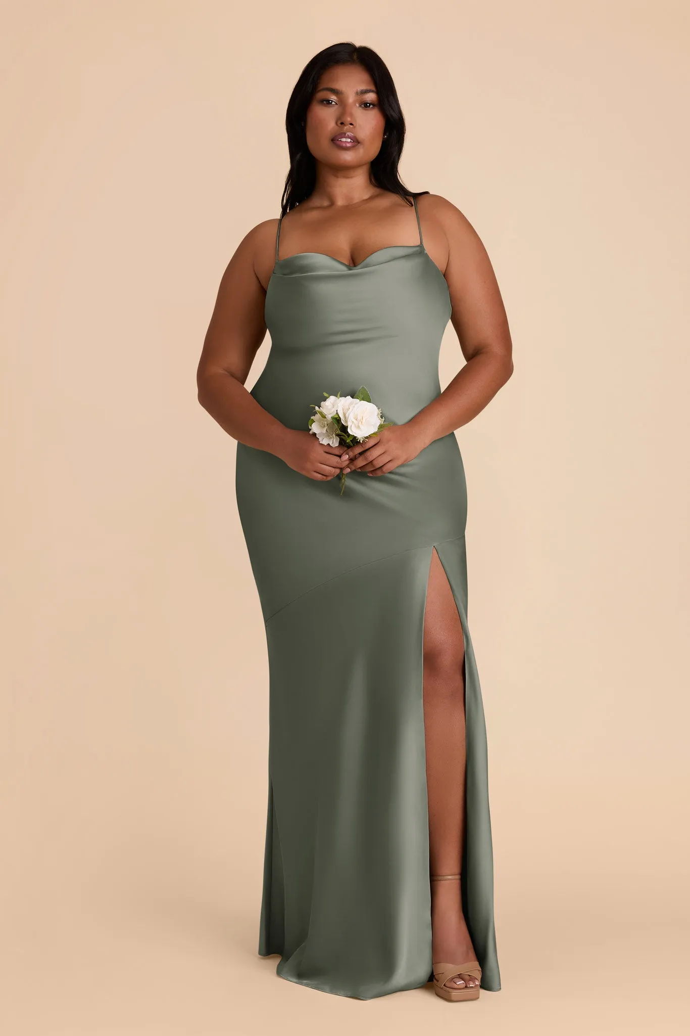 Olivia Matte Satin Dress - Sea Glass sold by Birdy Grey product image thumbnail 2