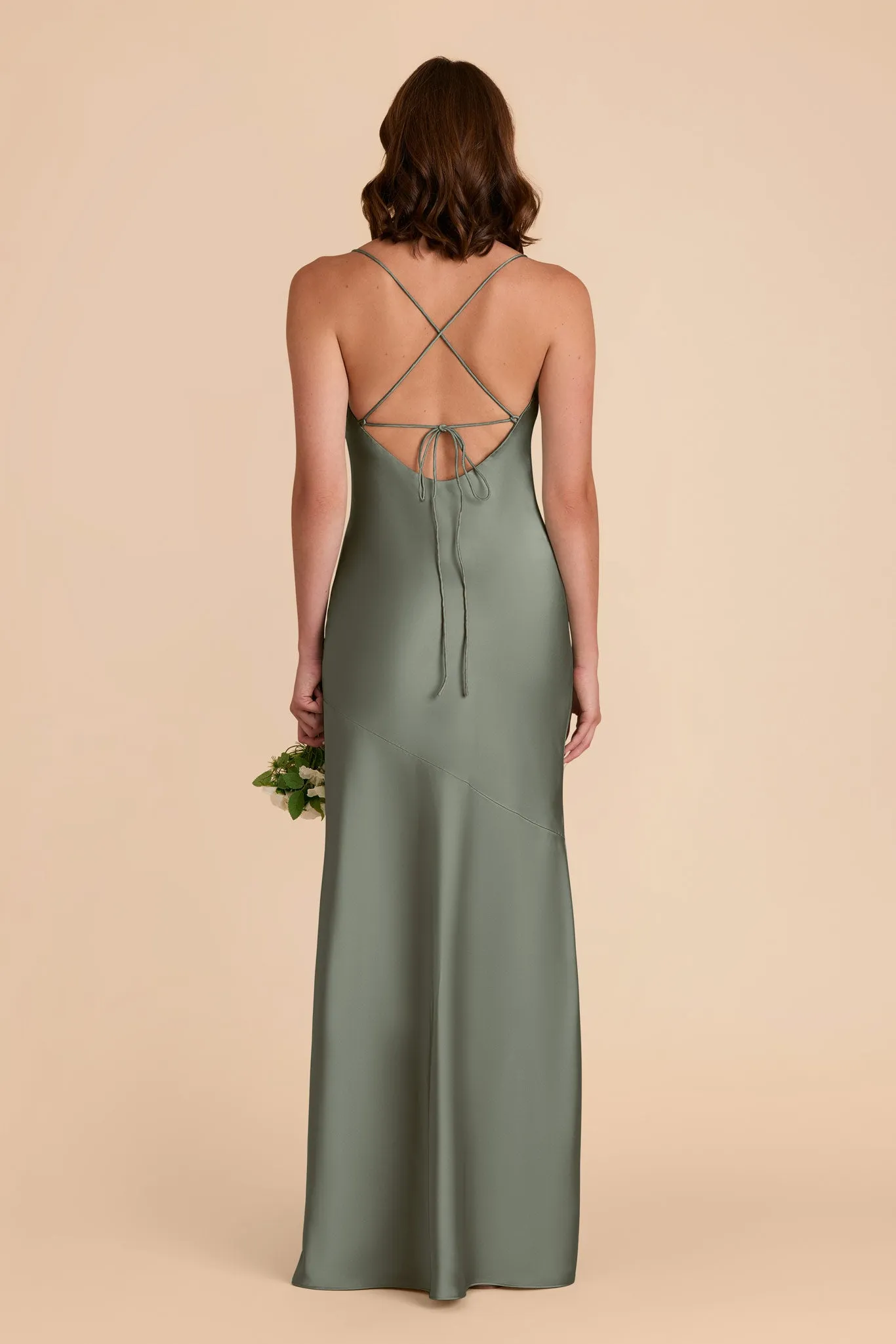 Olivia Matte Satin Dress - Sea Glass sold by Birdy Grey product image thumbnail 5