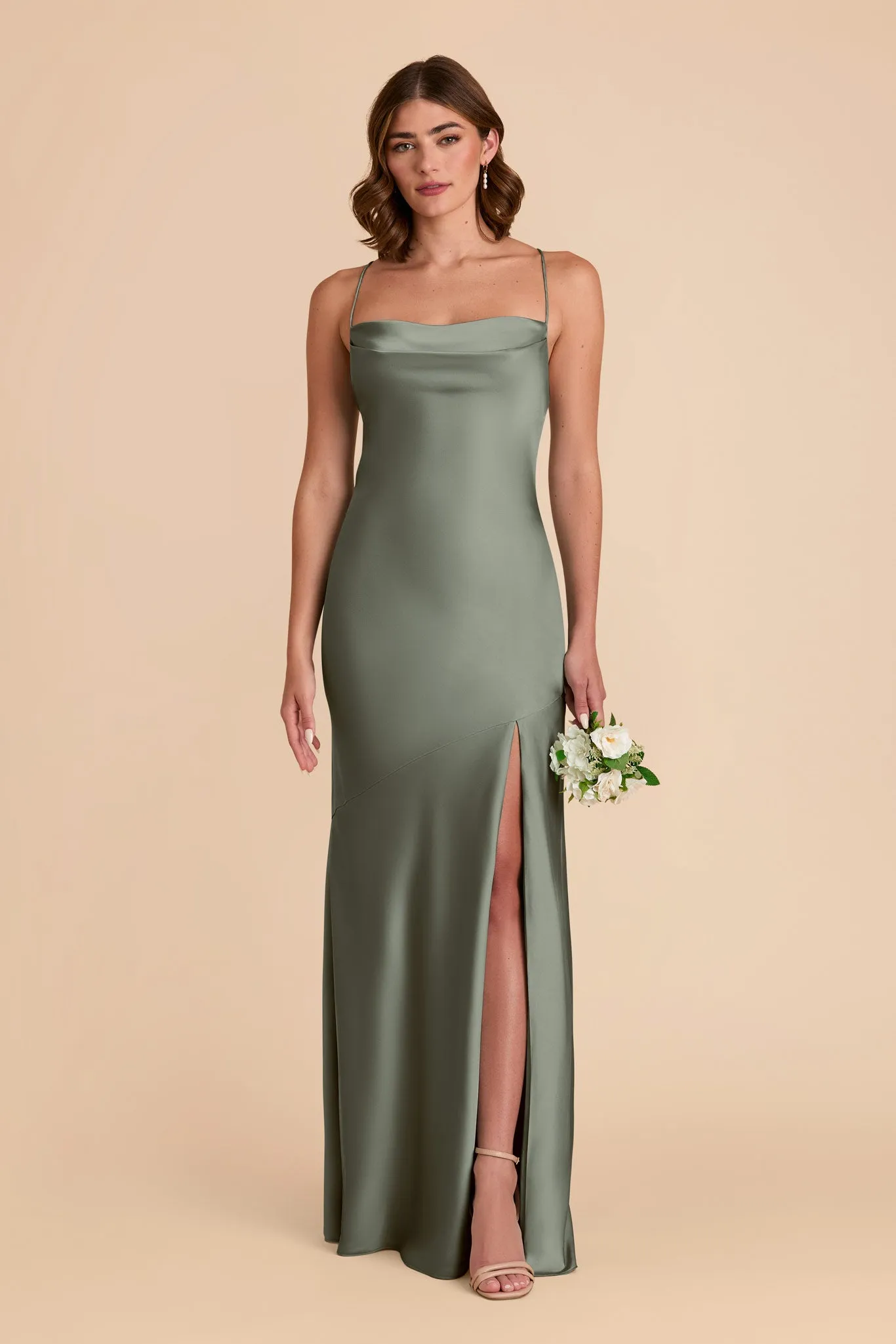 Olivia Matte Satin Dress - Sea Glass sold by Birdy Grey product image thumbnail 3