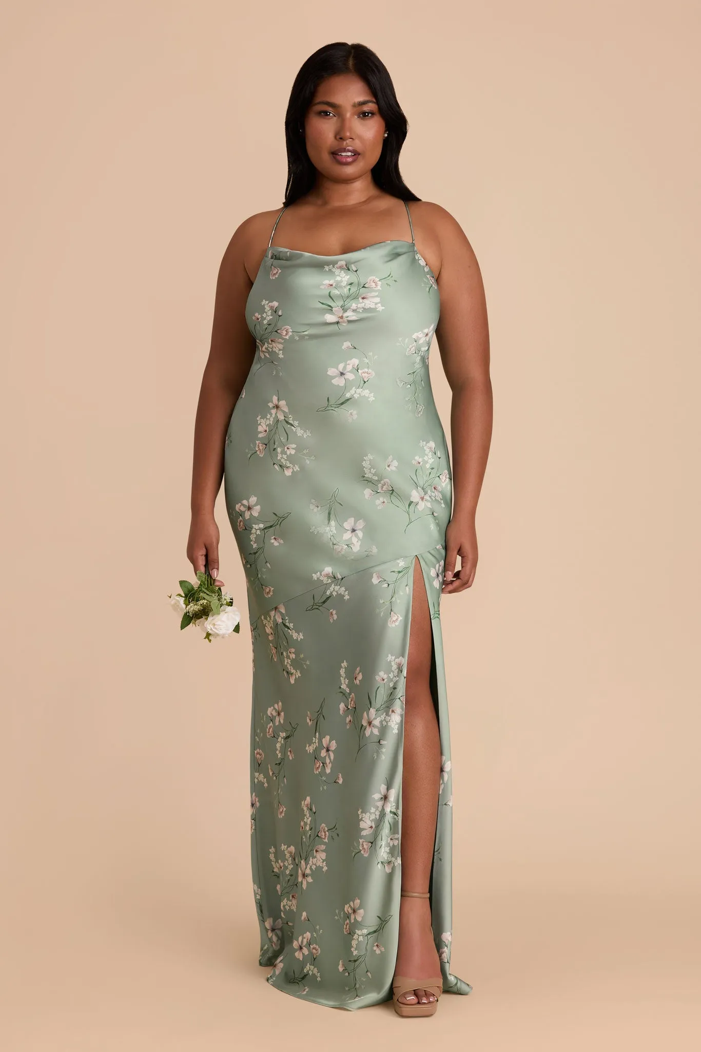 Olivia Matte Satin Dress - Sage Le Fleur sold by Birdy Grey product image thumbnail 2
