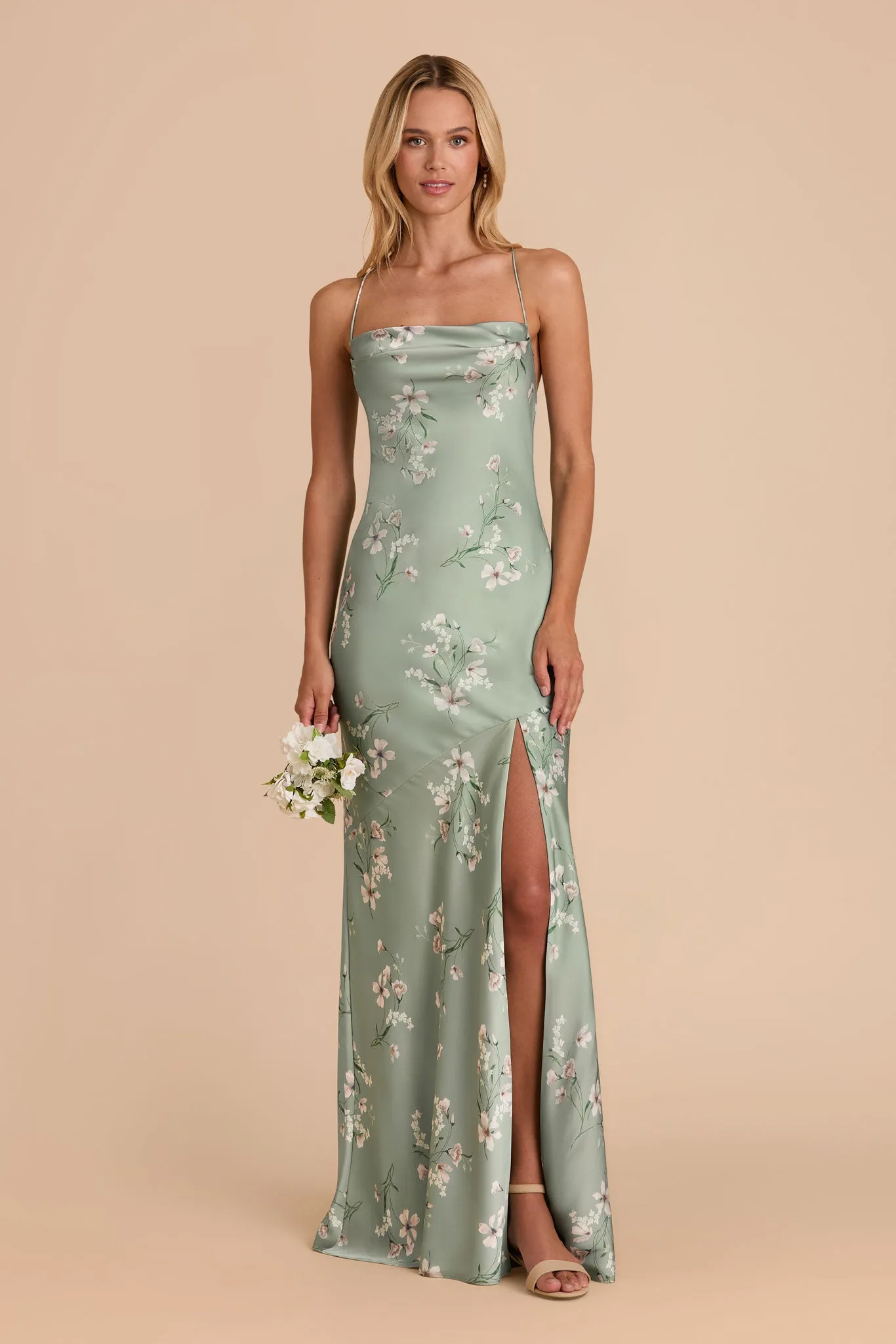 Olivia Matte Satin Dress - Sage Le Fleur sold by Birdy Grey