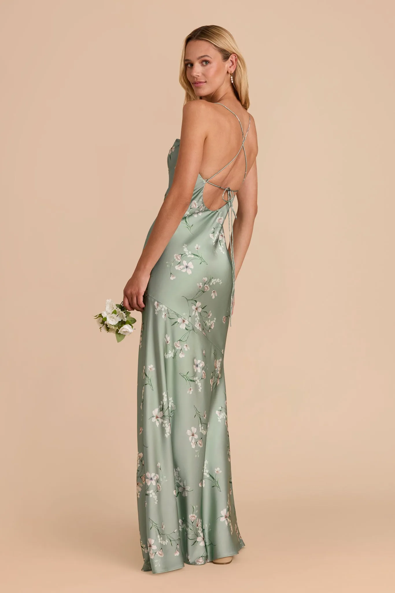 Olivia Matte Satin Dress - Sage Le Fleur sold by Birdy Grey product image thumbnail 4