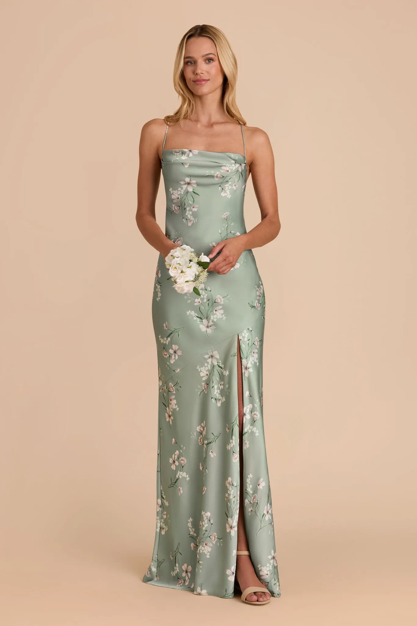 Olivia Matte Satin Dress - Sage Le Fleur sold by Birdy Grey product image thumbnail 3
