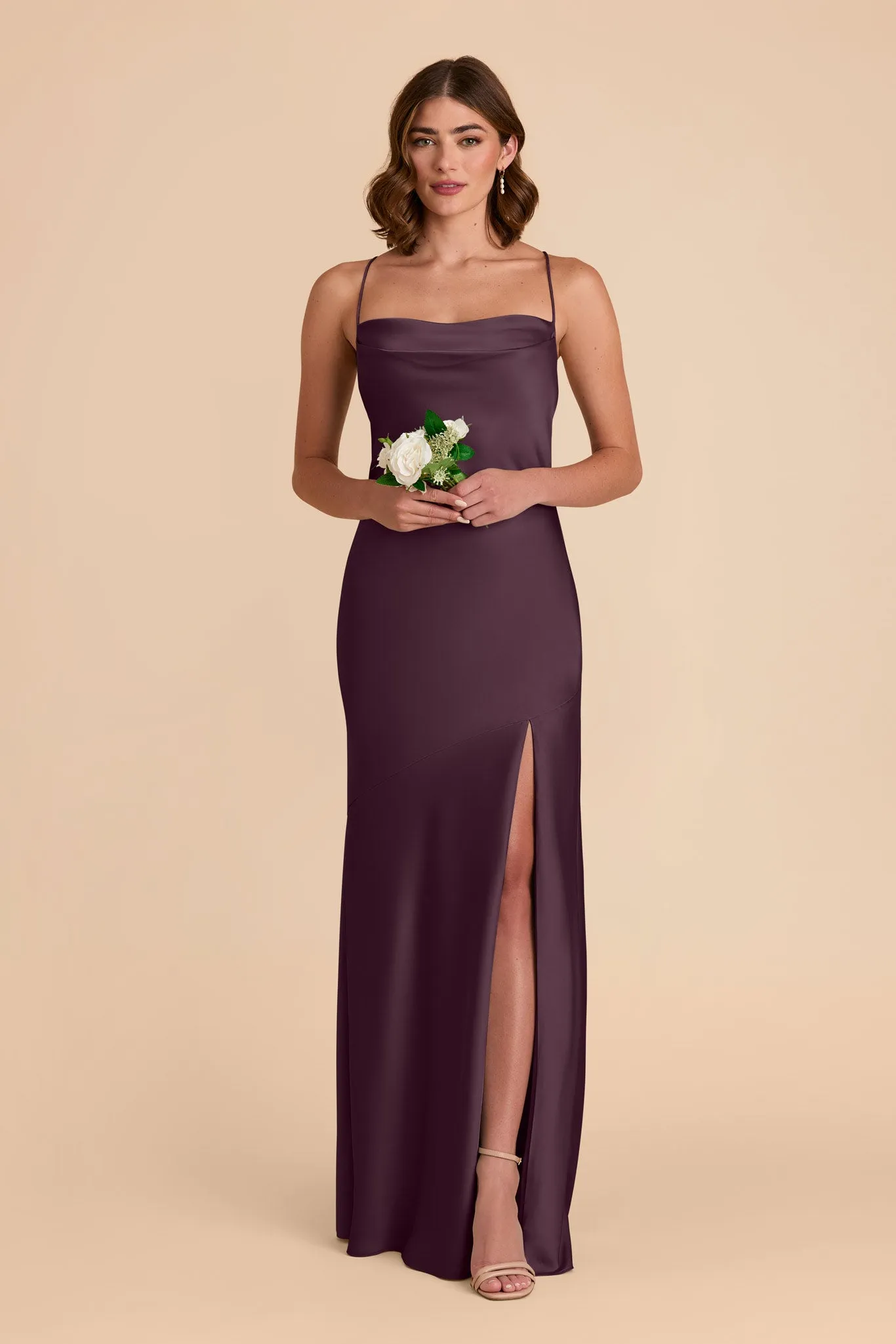Olivia Matte Satin Dress - Plum sold by Birdy Grey product image thumbnail 3