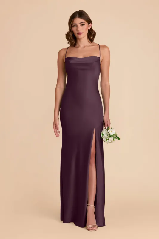 Olivia Matte Satin Dress - Plum sold by Birdy Grey