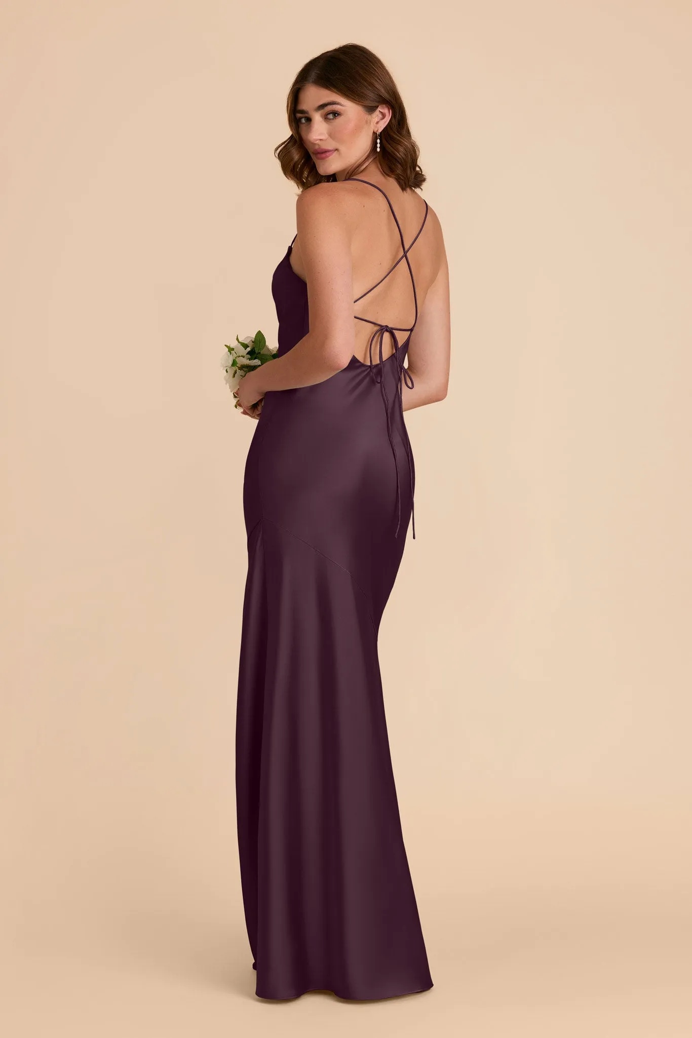 Olivia Matte Satin Dress - Plum sold by Birdy Grey product image thumbnail 4