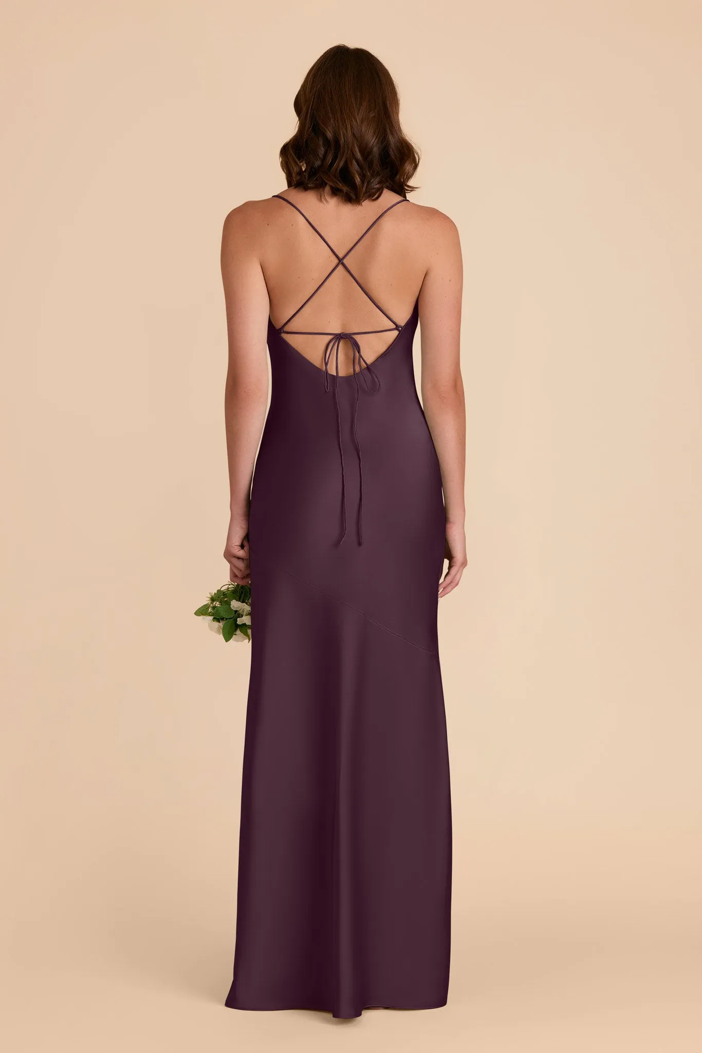 Olivia Matte Satin Dress - Plum sold by Birdy Grey product image thumbnail 5