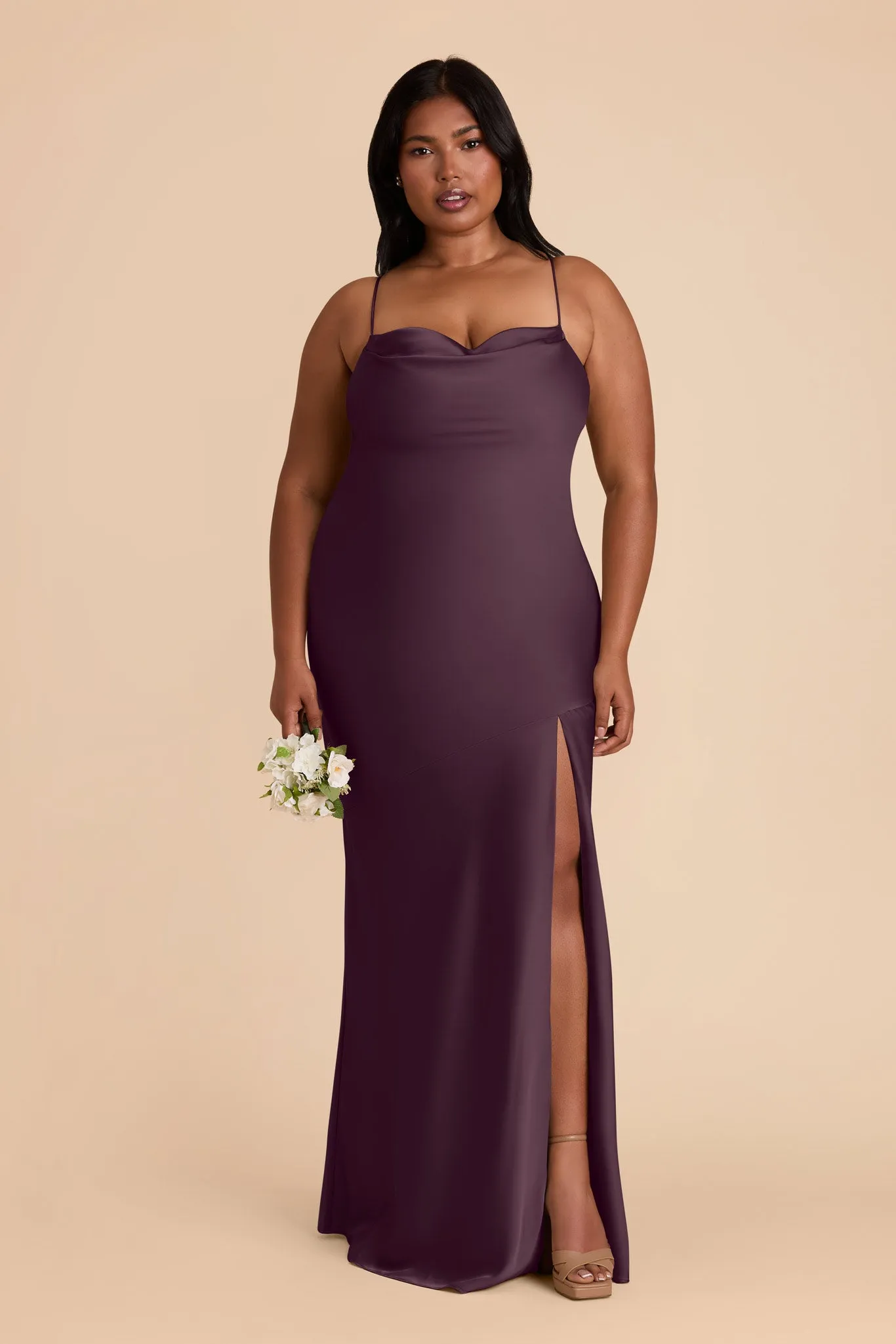 Olivia Matte Satin Dress - Plum sold by Birdy Grey product image thumbnail 2
