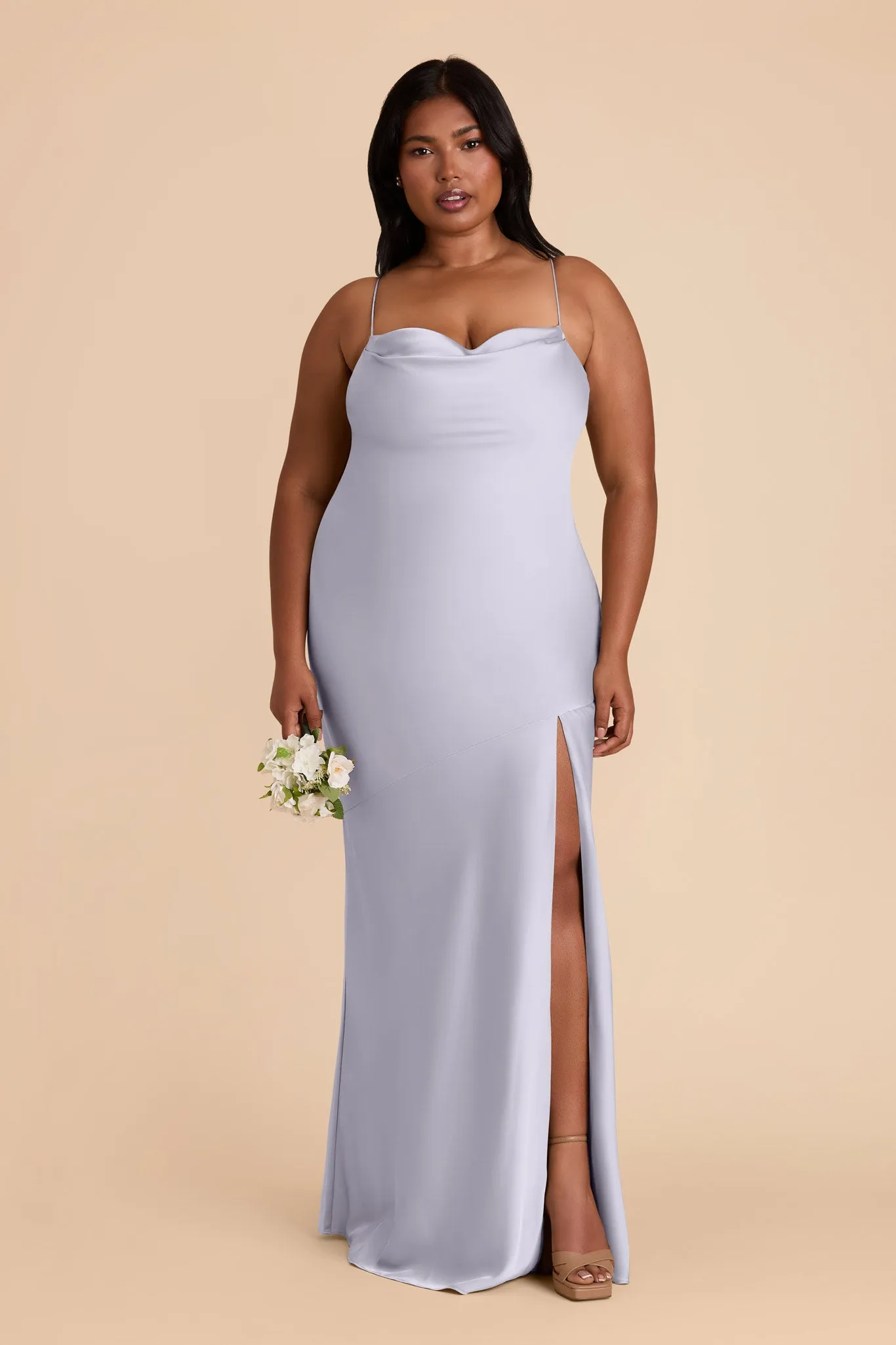 Olivia Matte Satin Dress - Periwinkle Blue sold by Birdy Grey product image thumbnail 2