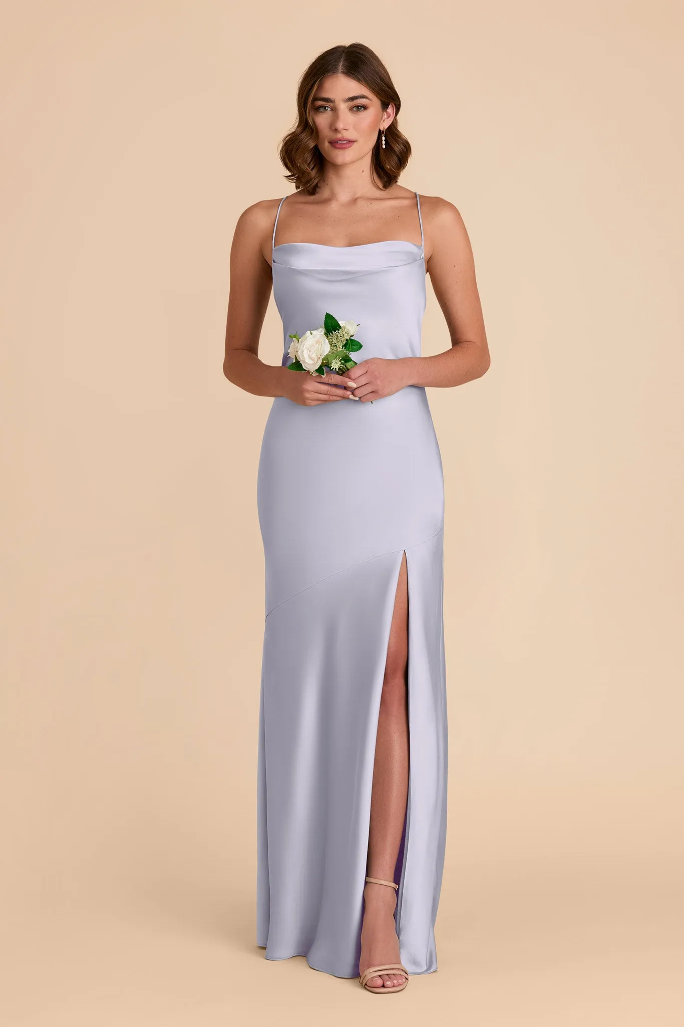 Olivia Matte Satin Dress - Periwinkle Blue sold by Birdy Grey product image thumbnail 3