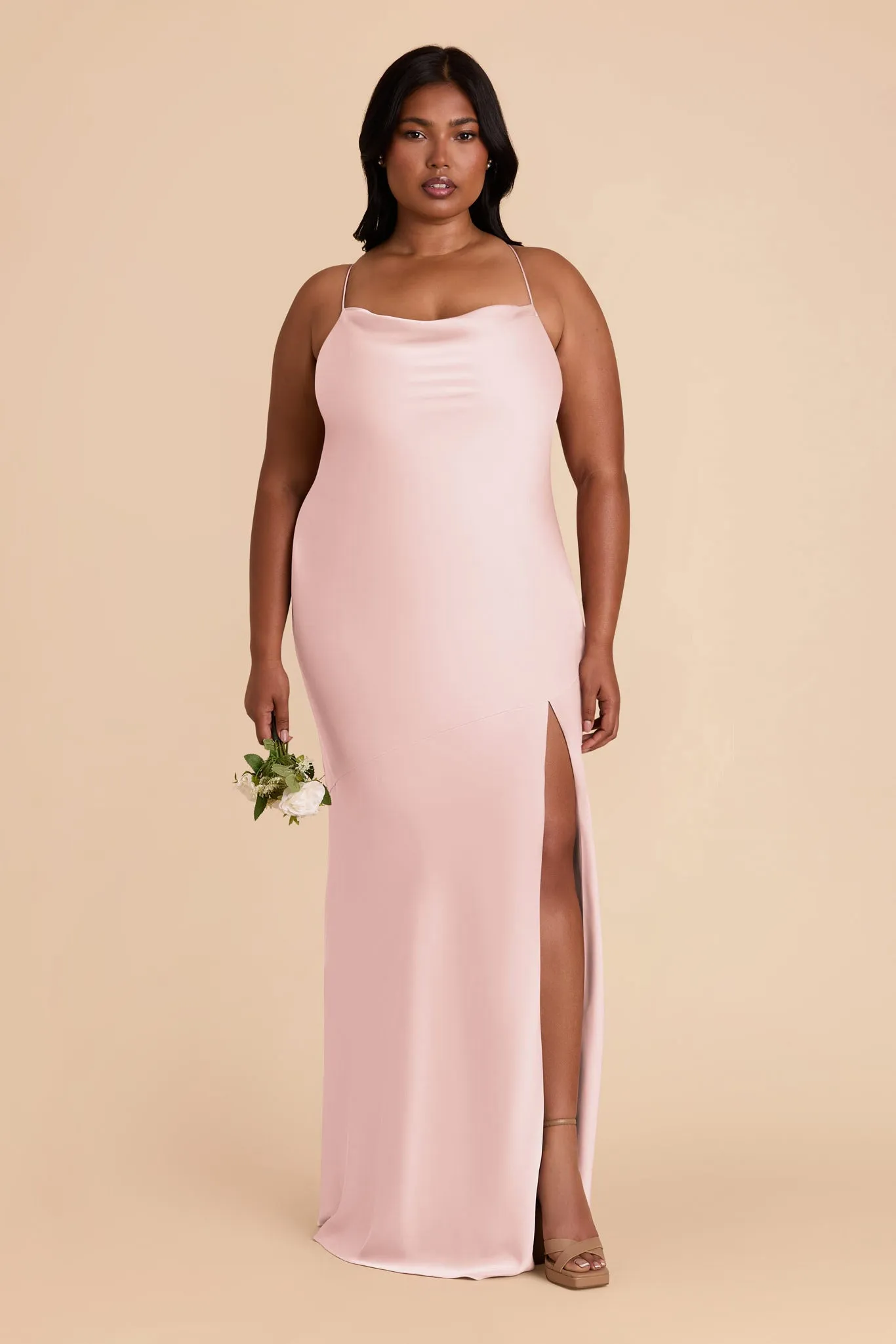 Olivia Matte Satin Dress - Pale Blush sold by Birdy Grey product image thumbnail 2