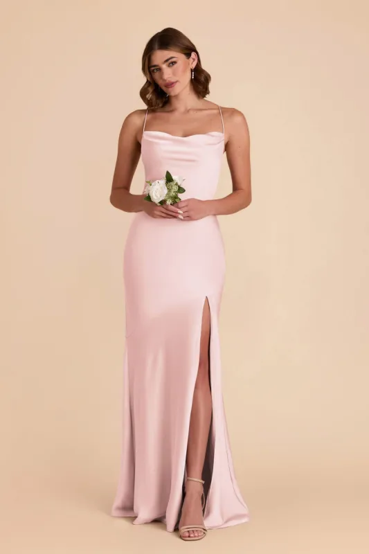 Olivia Matte Satin Dress - Pale Blush sold by Birdy Grey